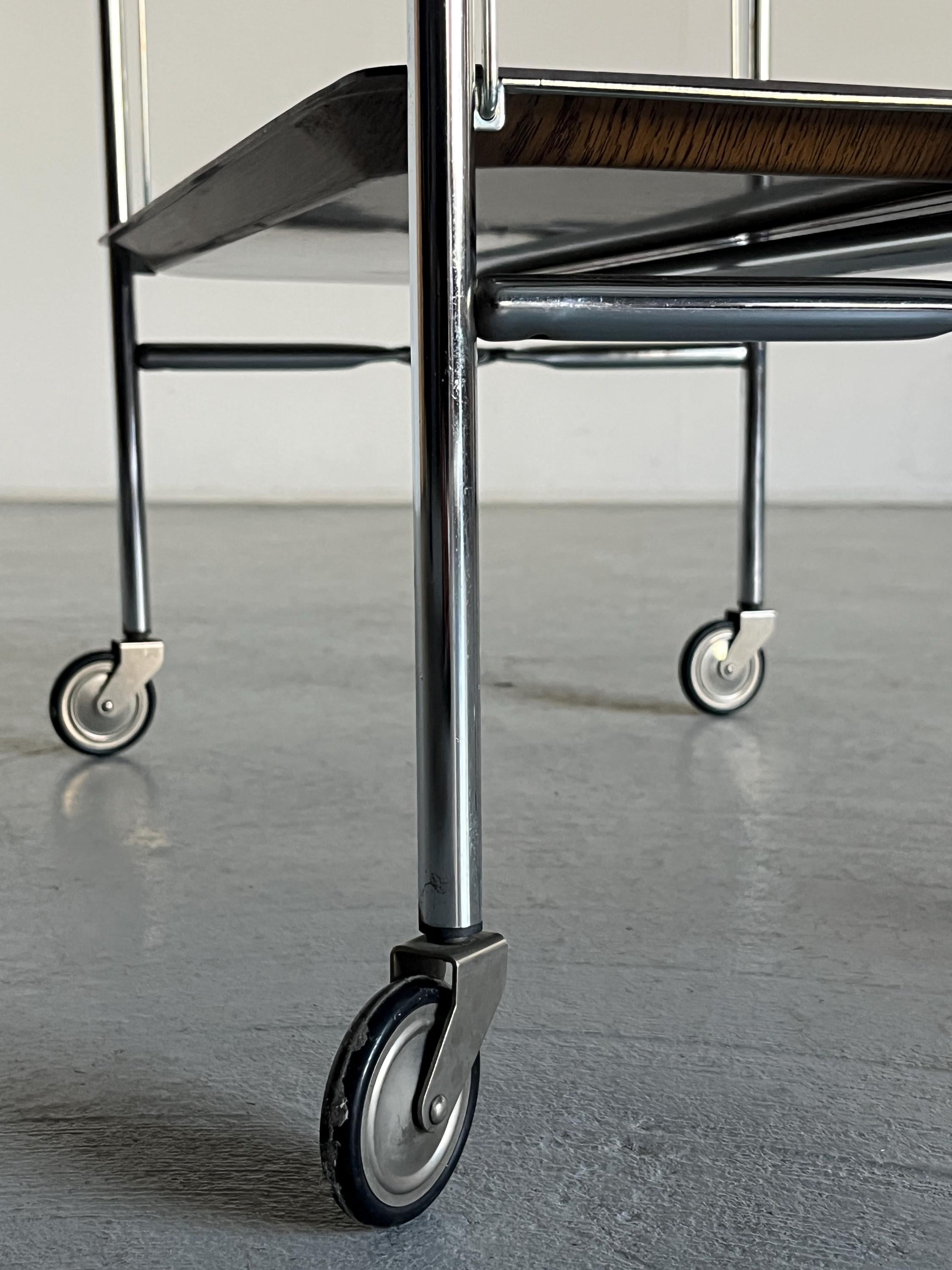 Mid-Century-Modern Foldable Serving Trolley in the Style of 'Dinett'