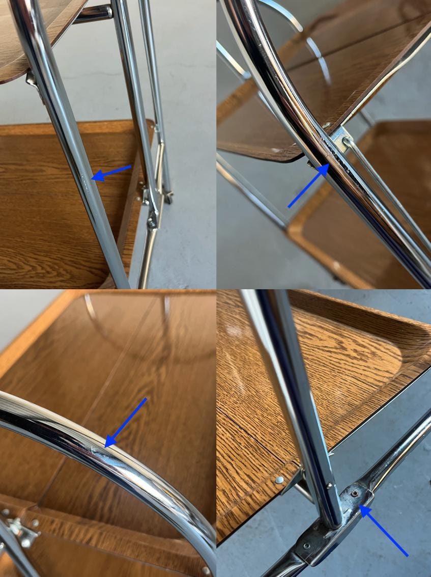 Mid-Century-Modern Foldable Serving Trolley in the Style of 'Dinett'