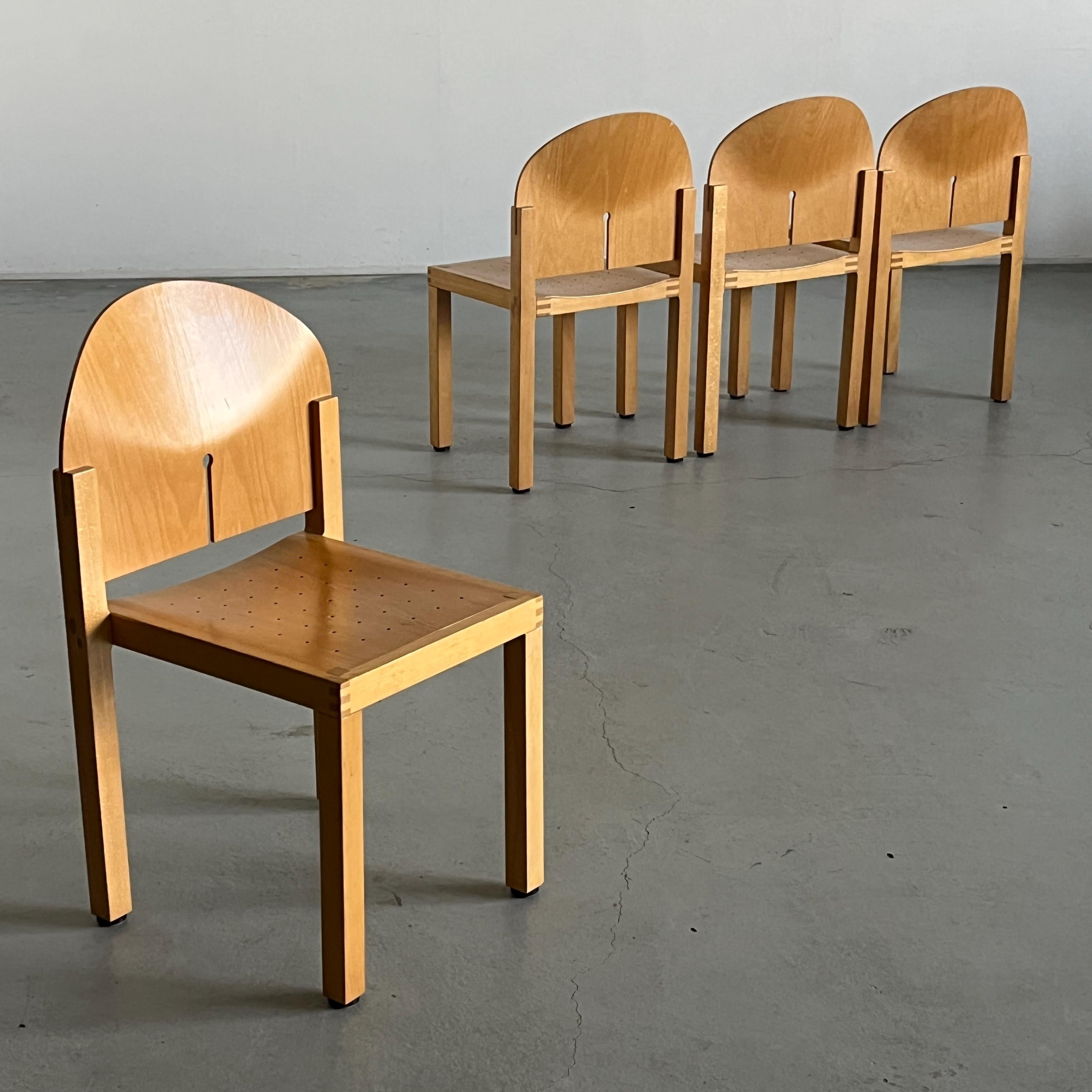 Postmodern Sculptural Dining Chairs by Arno Votteler for Bisterfeld and Weiss