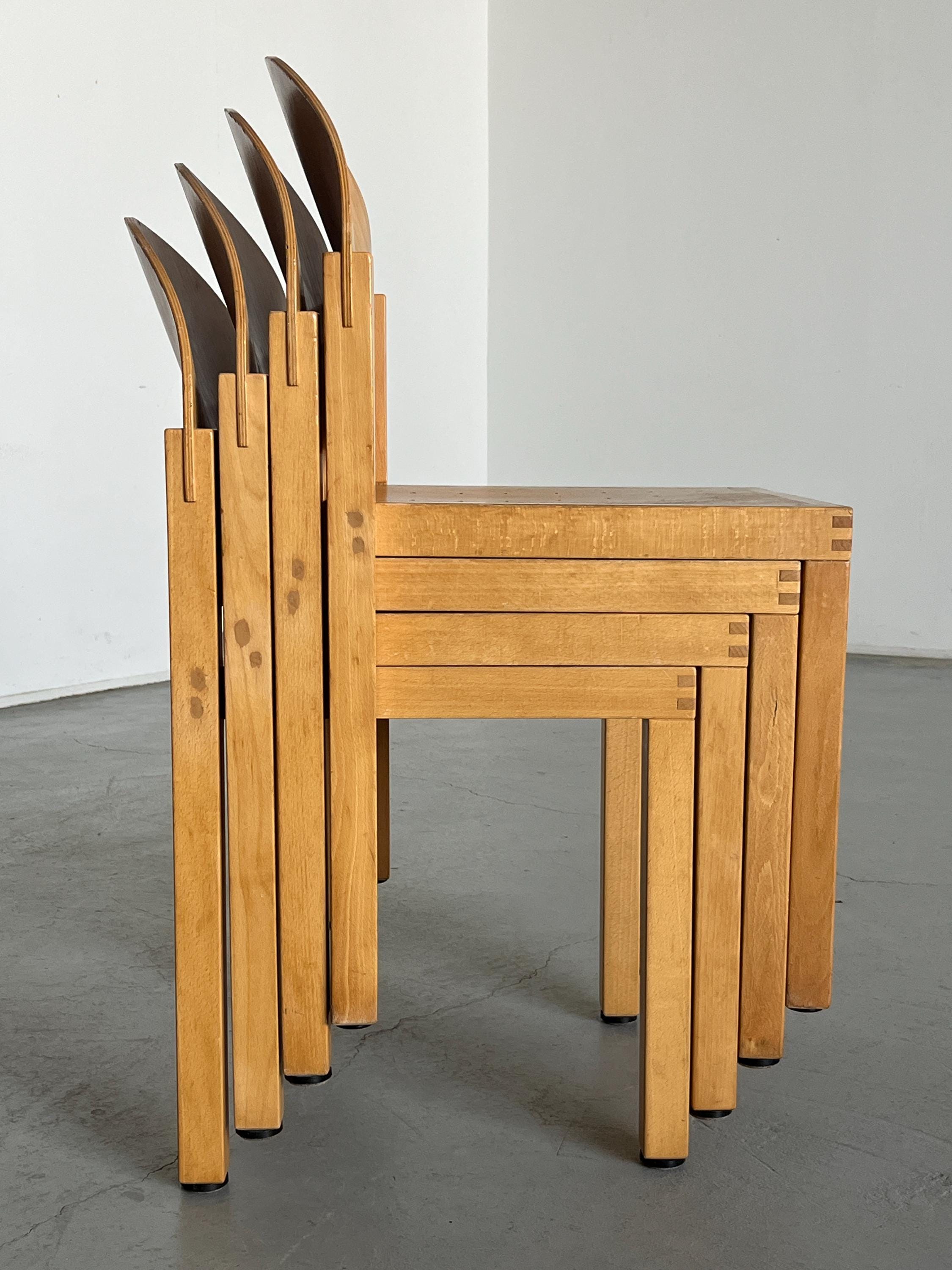 Postmodern Sculptural Dining Chairs by Arno Votteler for Bisterfeld and Weiss
