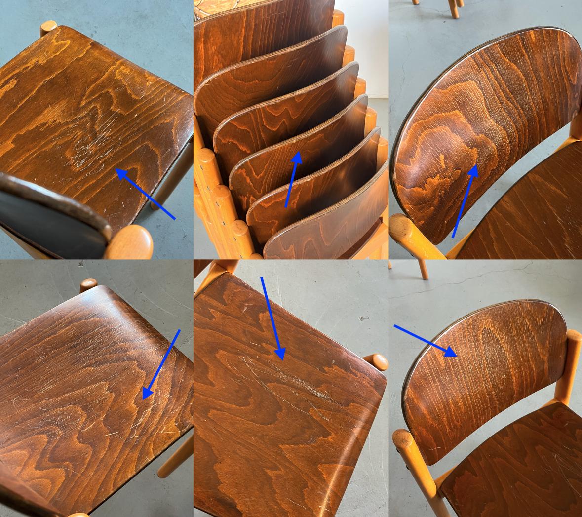 Mid-Century Modern Stackable Dining Chairs or Visitor Chairs by Kusch + Co