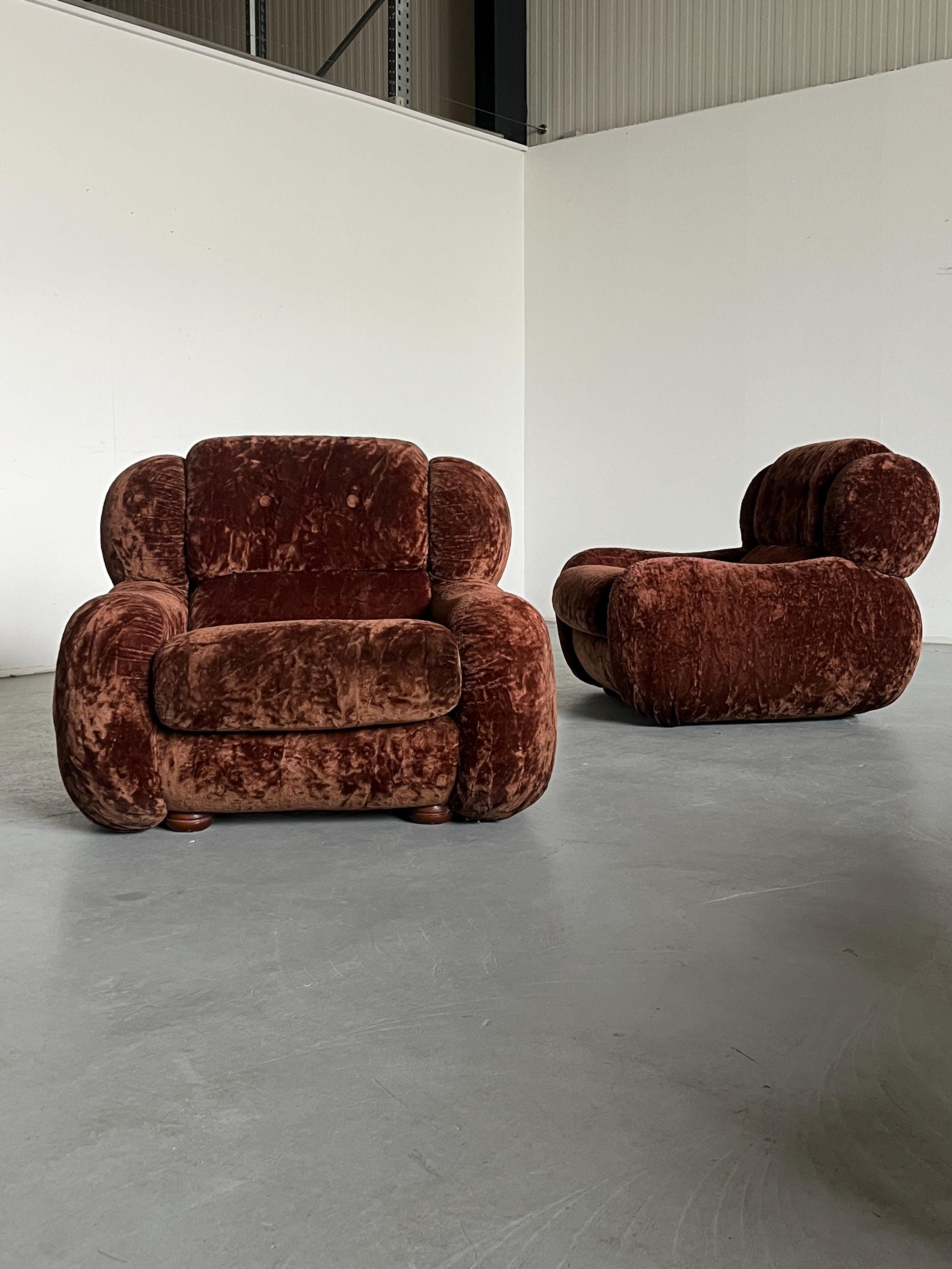Italian Mid-Century Modern Cloud Armchairs