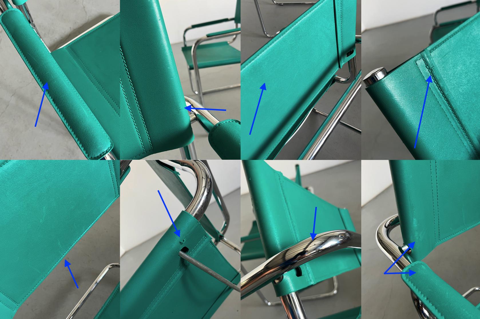 Mart Stam S34 Design Turquoise Cantilever Chairs
