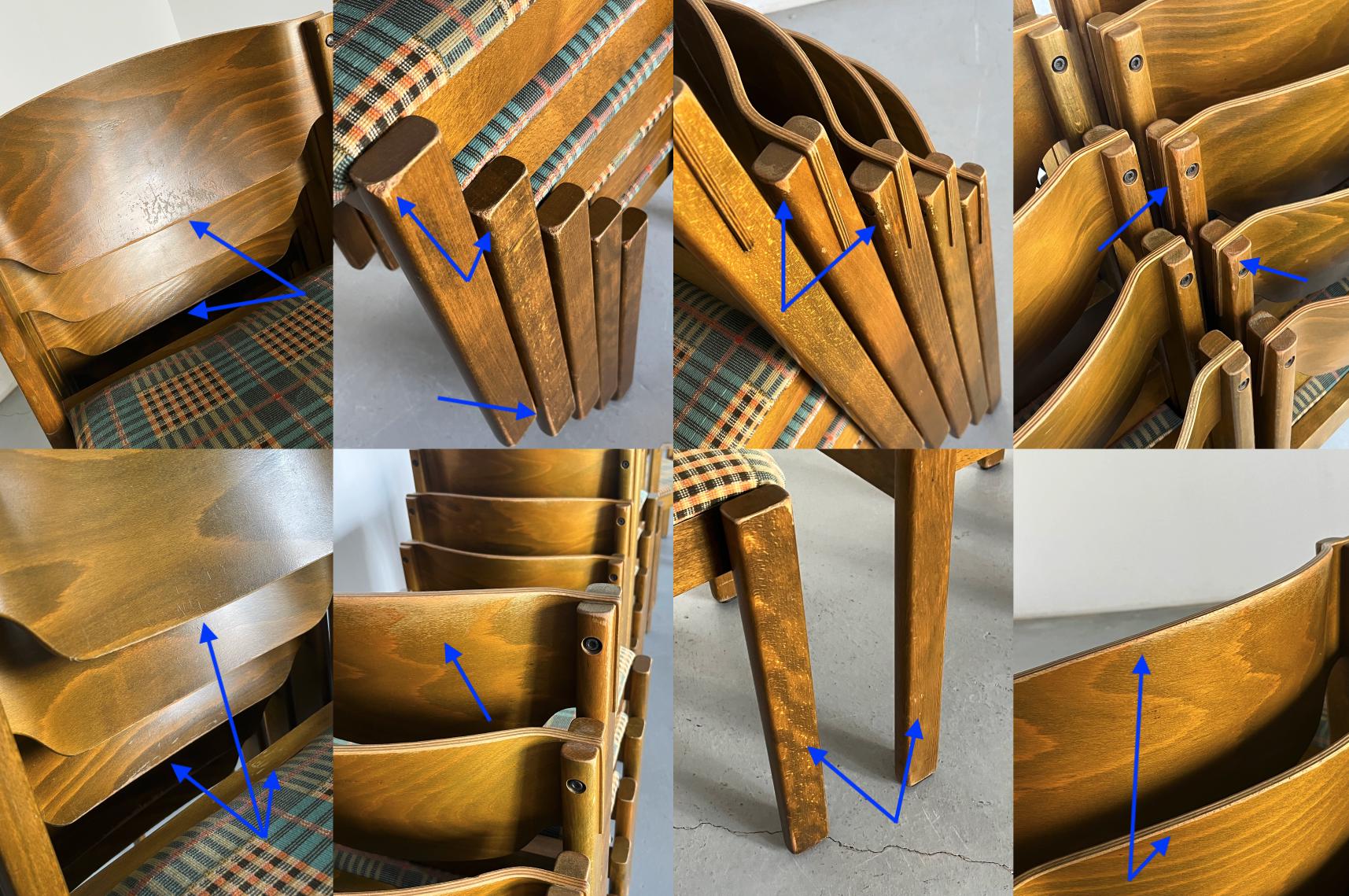 Stackable Dining Chairs in the Style of Roland Raine, 1970s Germany