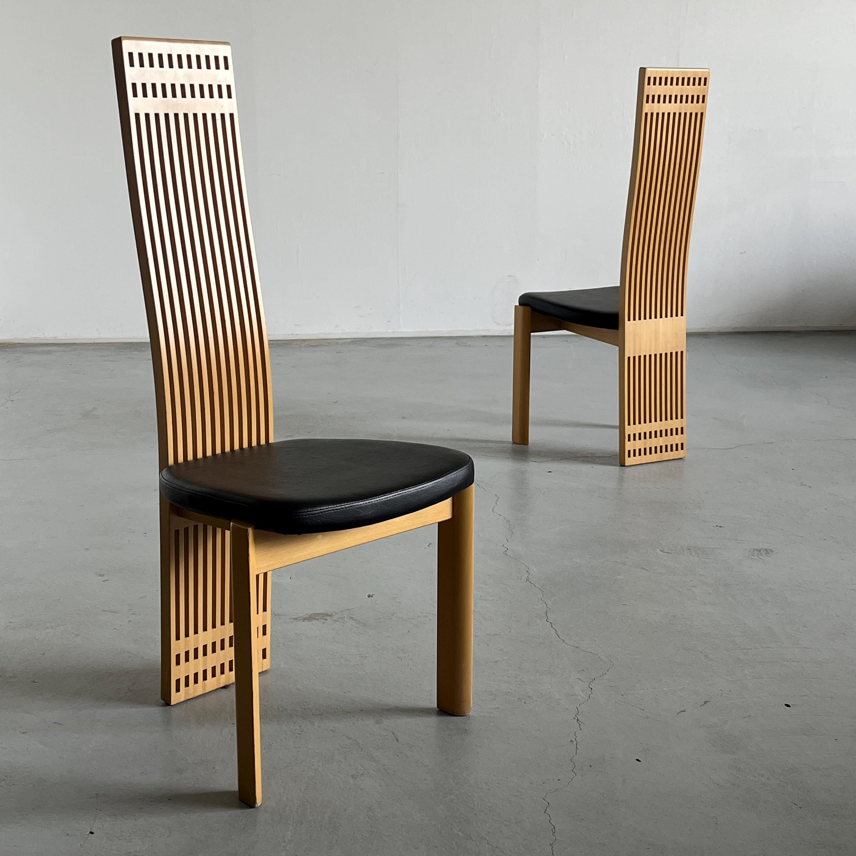 High Back Dining Chairs in the Style of Pietro Costantini