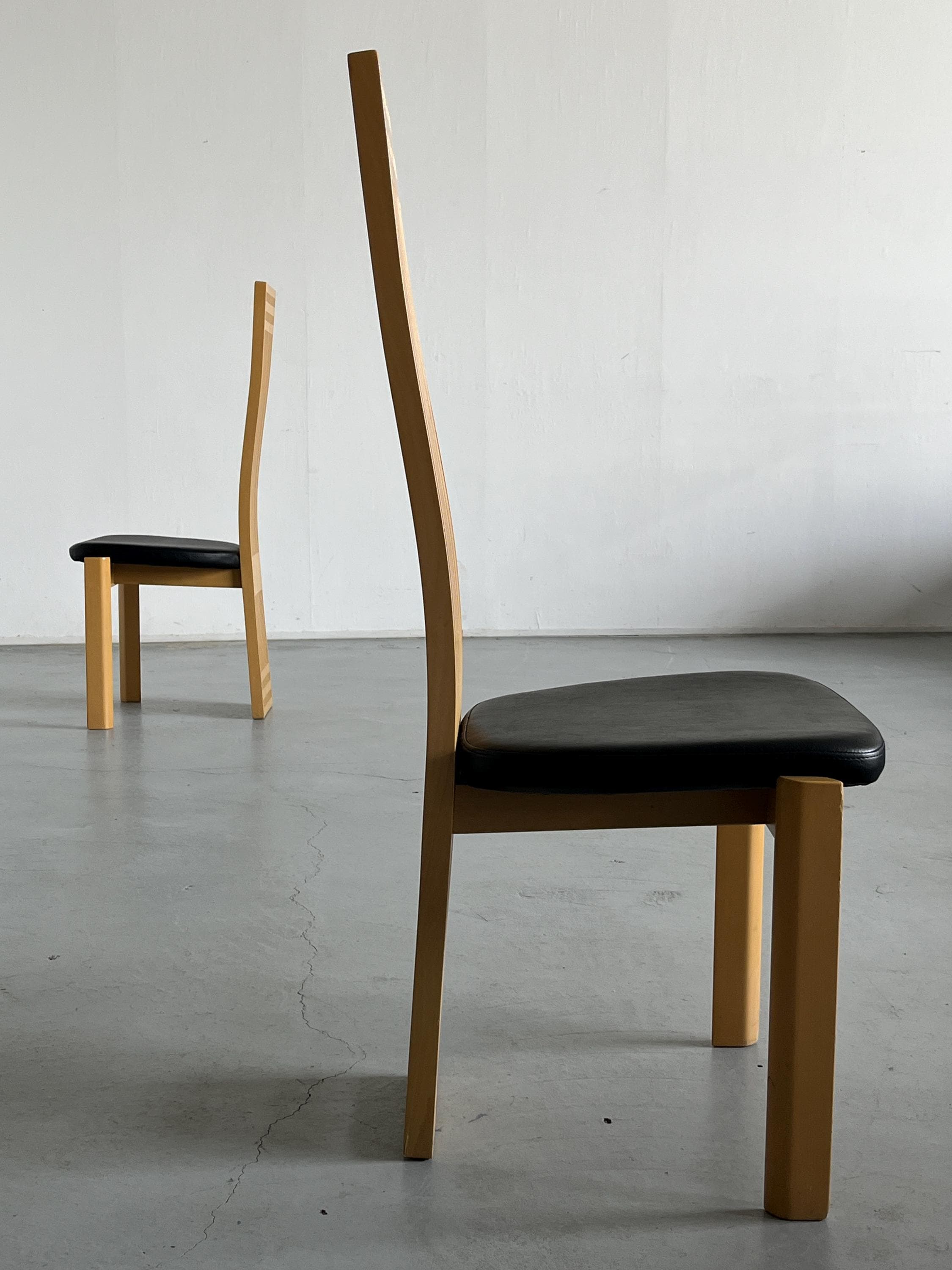 High Back Dining Chairs in the Style of Pietro Costantini