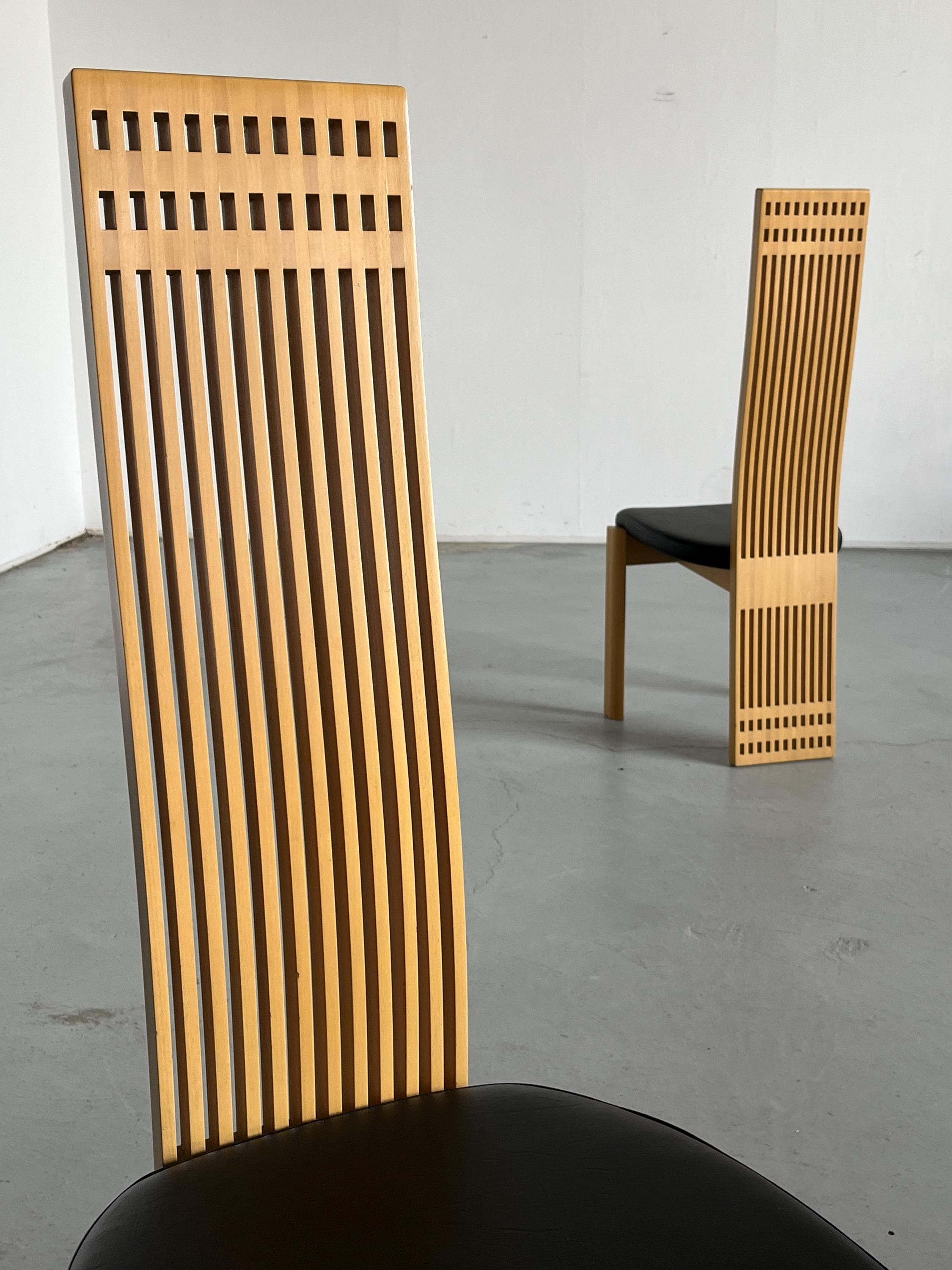 High Back Dining Chairs in the Style of Pietro Costantini