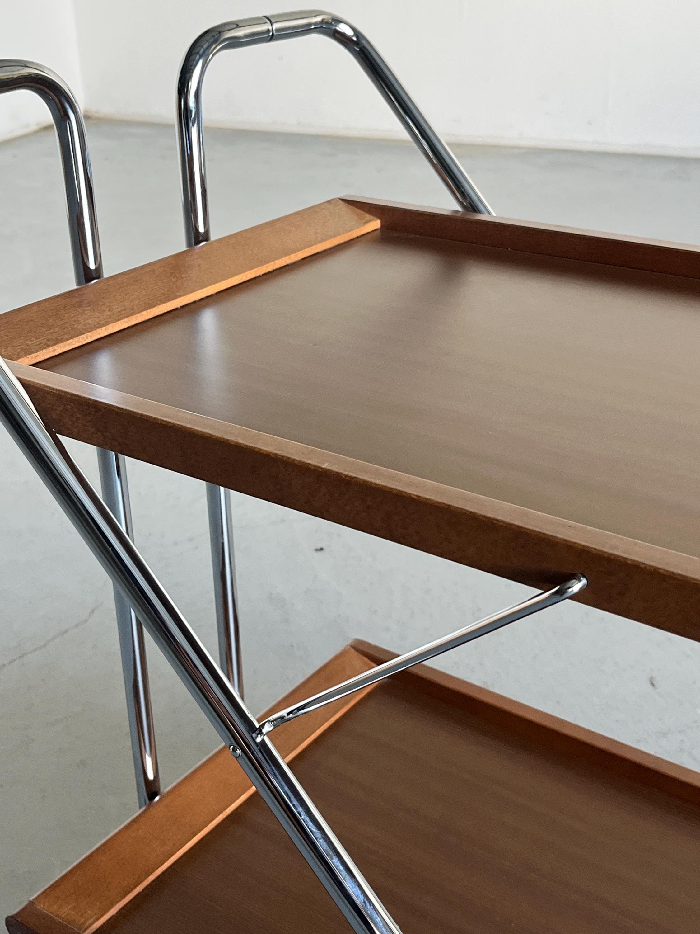 Mid-Century Modern Folding Bar Cart