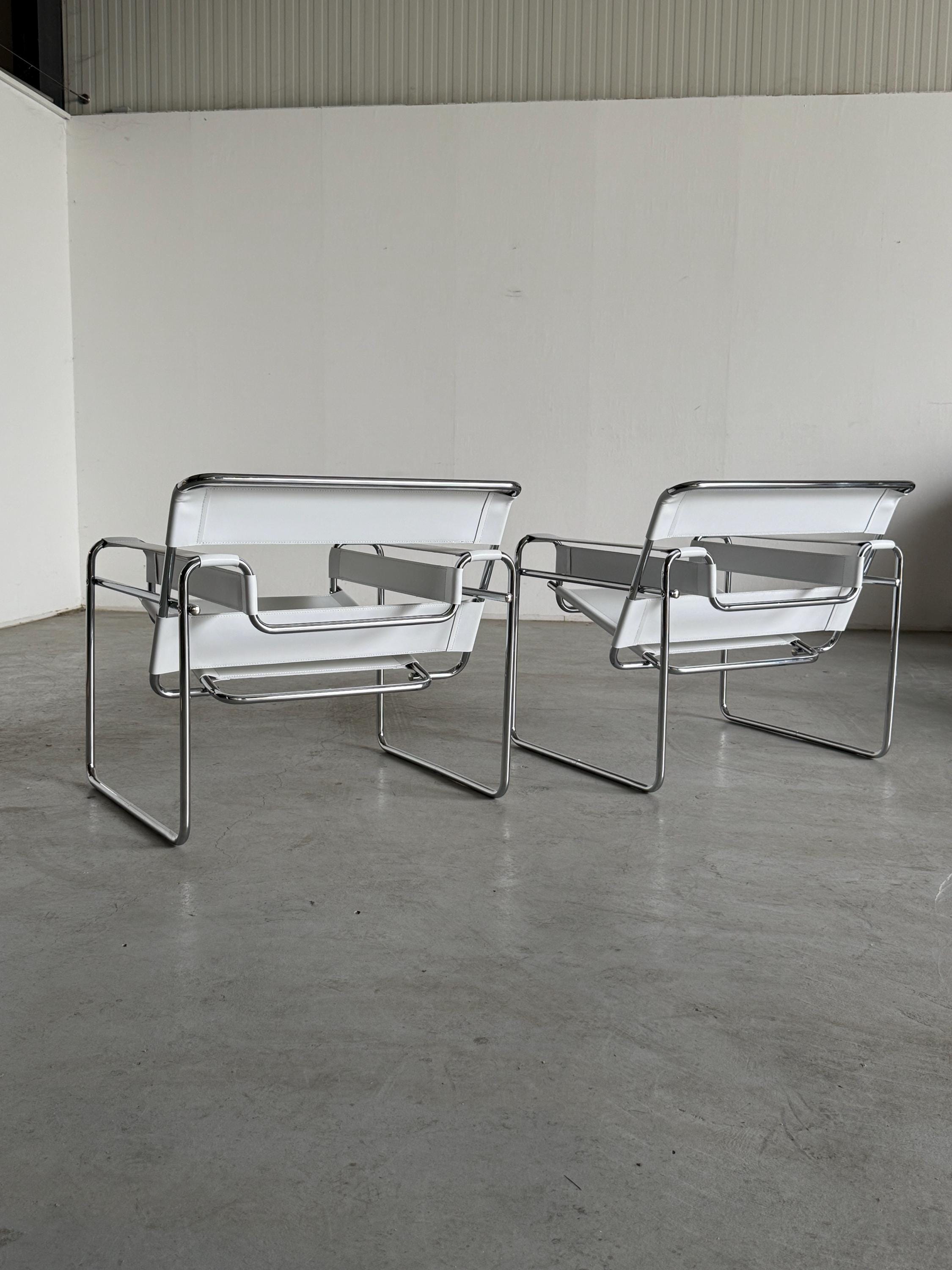 'Wassily' Armchairs by Marcel Breuer, 1990s Vintage Replica