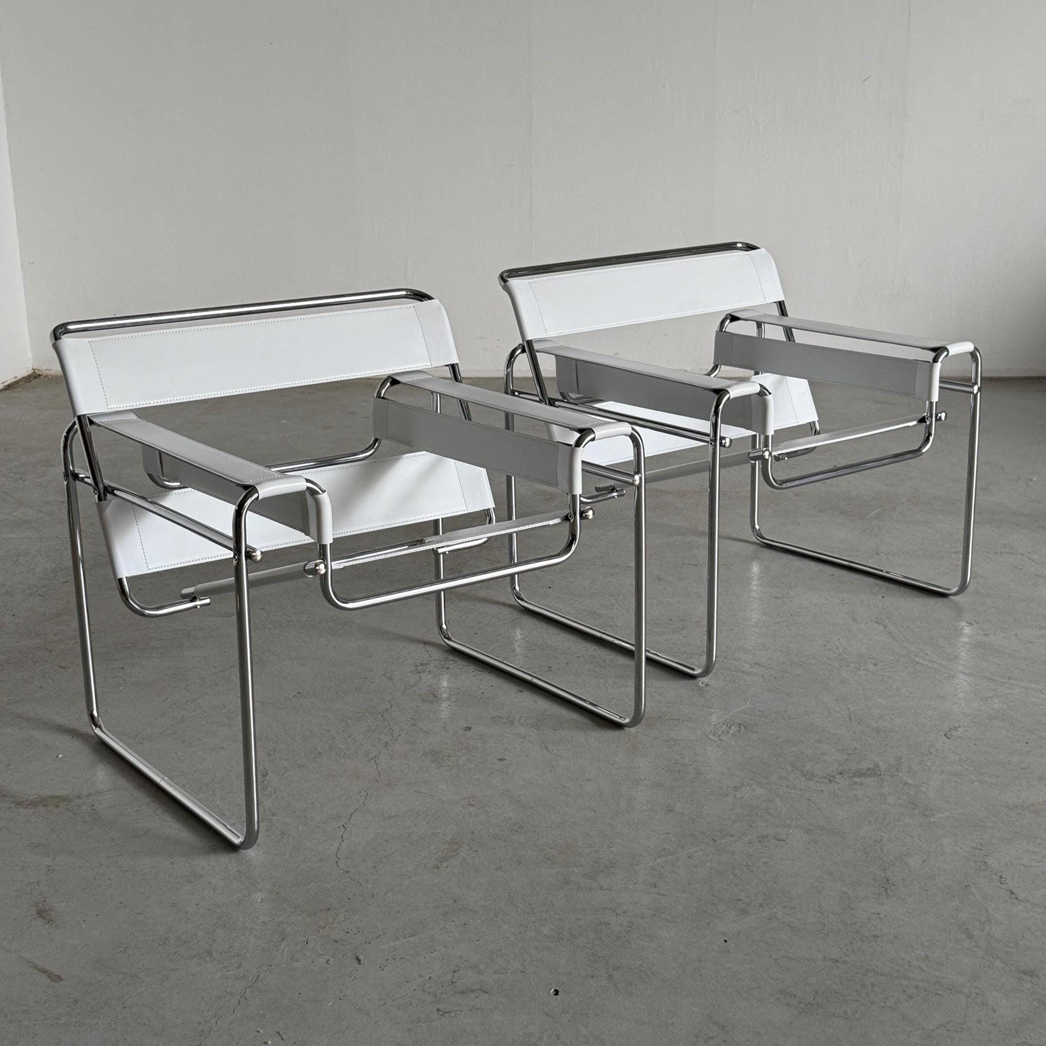 'Wassily' Armchairs by Marcel Breuer, 1990s Vintage Replica
