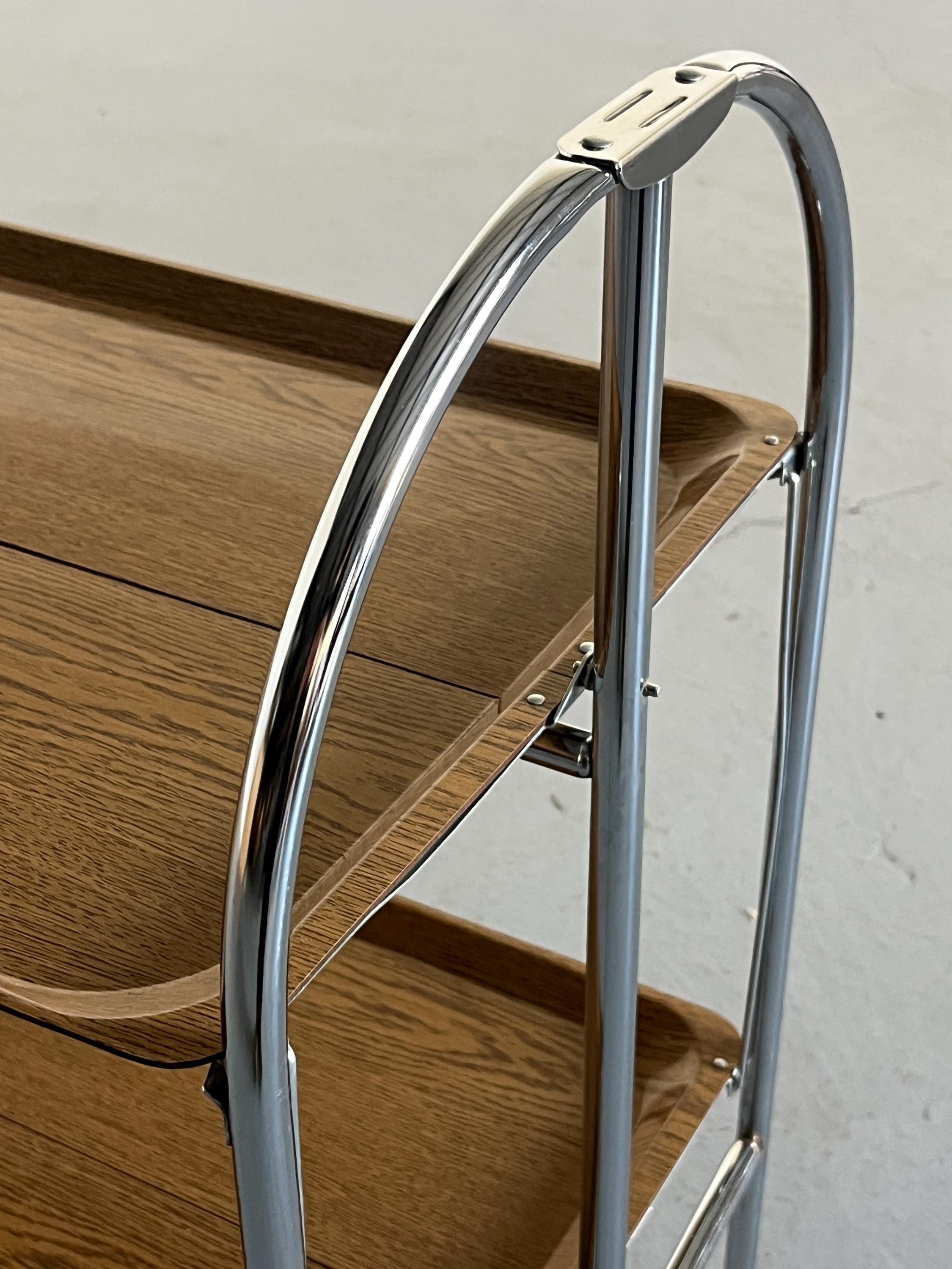 Mid-Century-Modern Foldable Serving Trolley in the Style of 'Dinett'