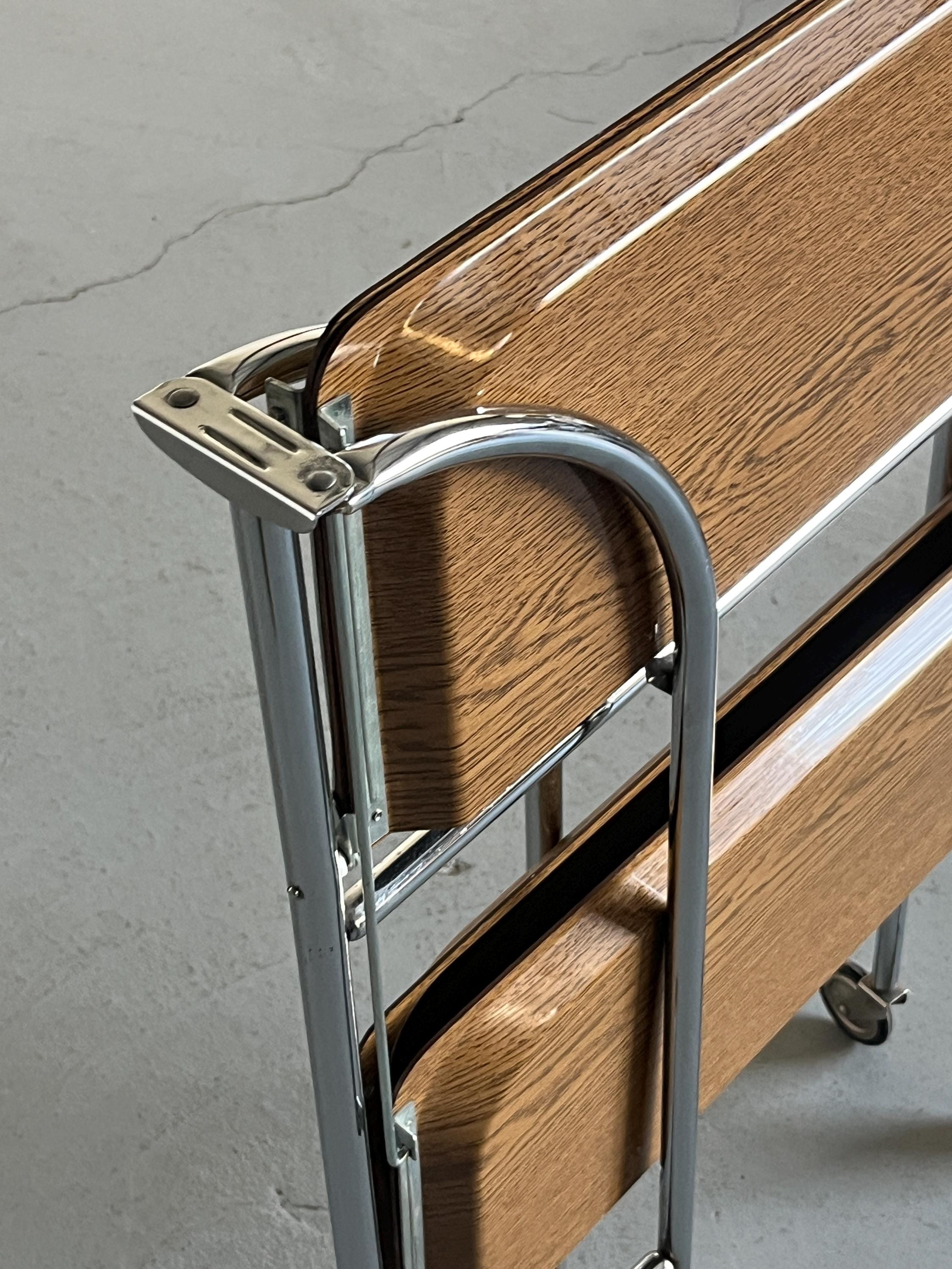 Mid-Century-Modern Foldable Serving Trolley in the Style of 'Dinett'