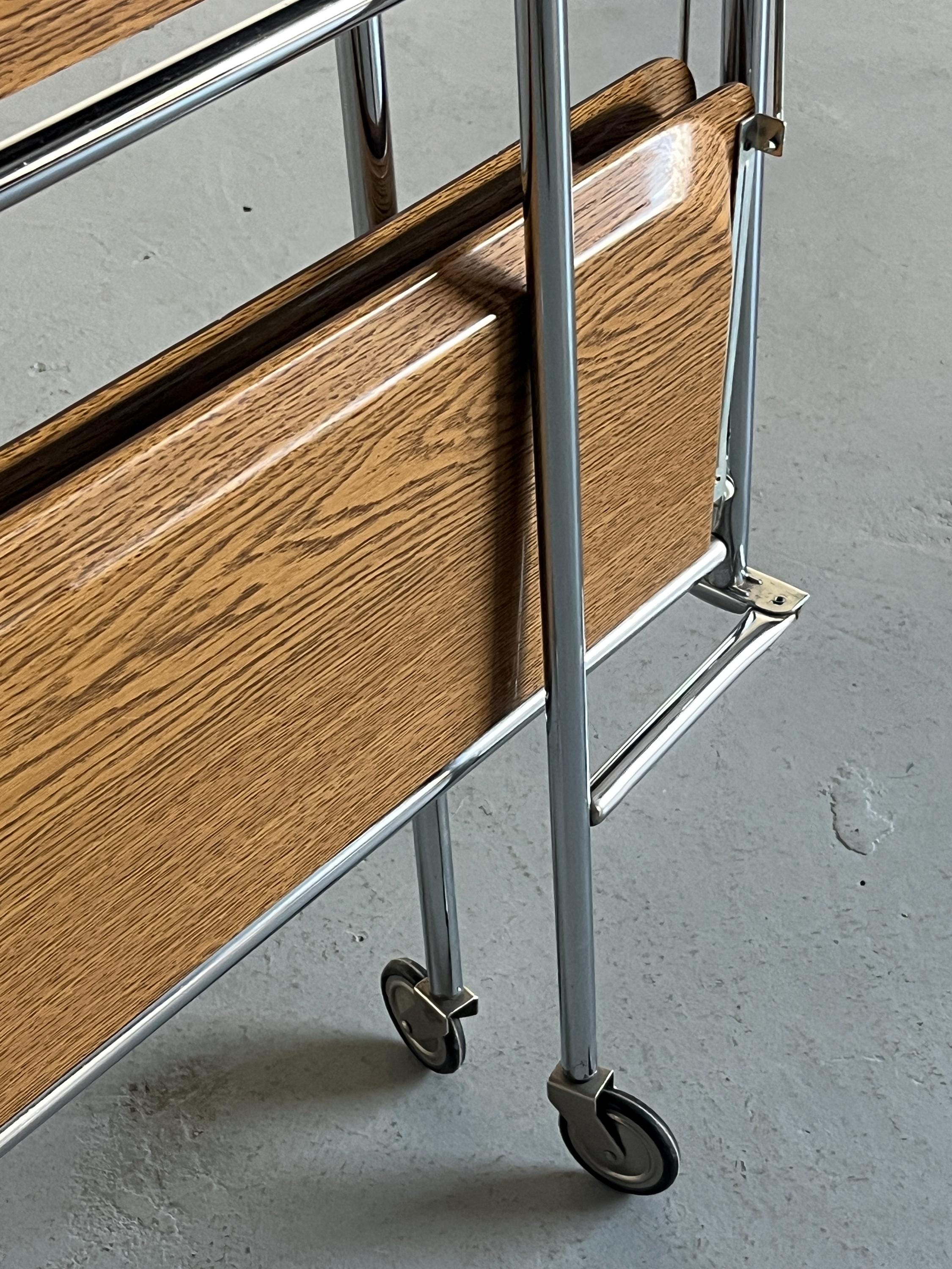 Mid-Century-Modern Foldable Serving Trolley in the Style of 'Dinett'