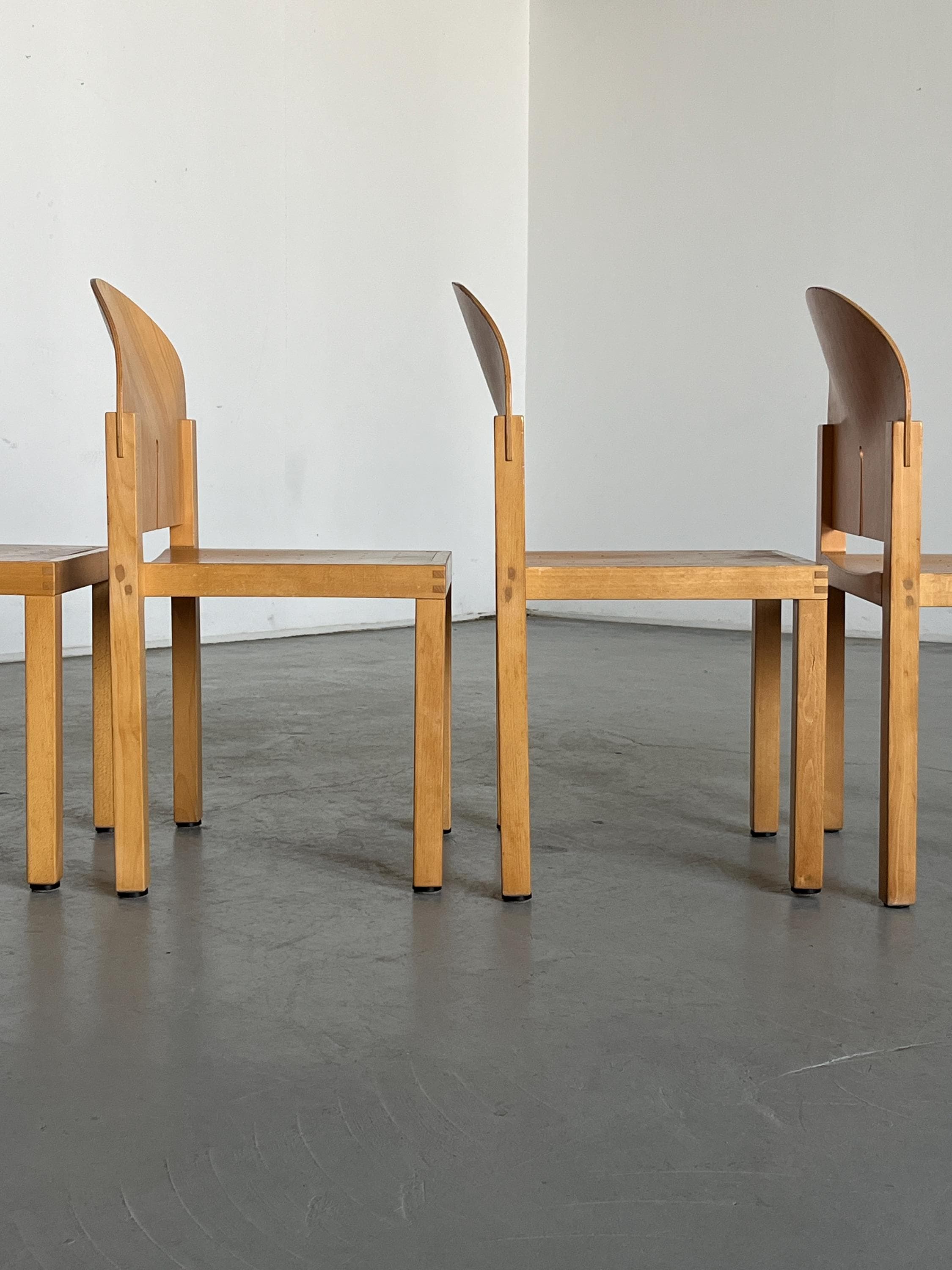 Postmodern Sculptural Dining Chairs by Arno Votteler for Bisterfeld and Weiss