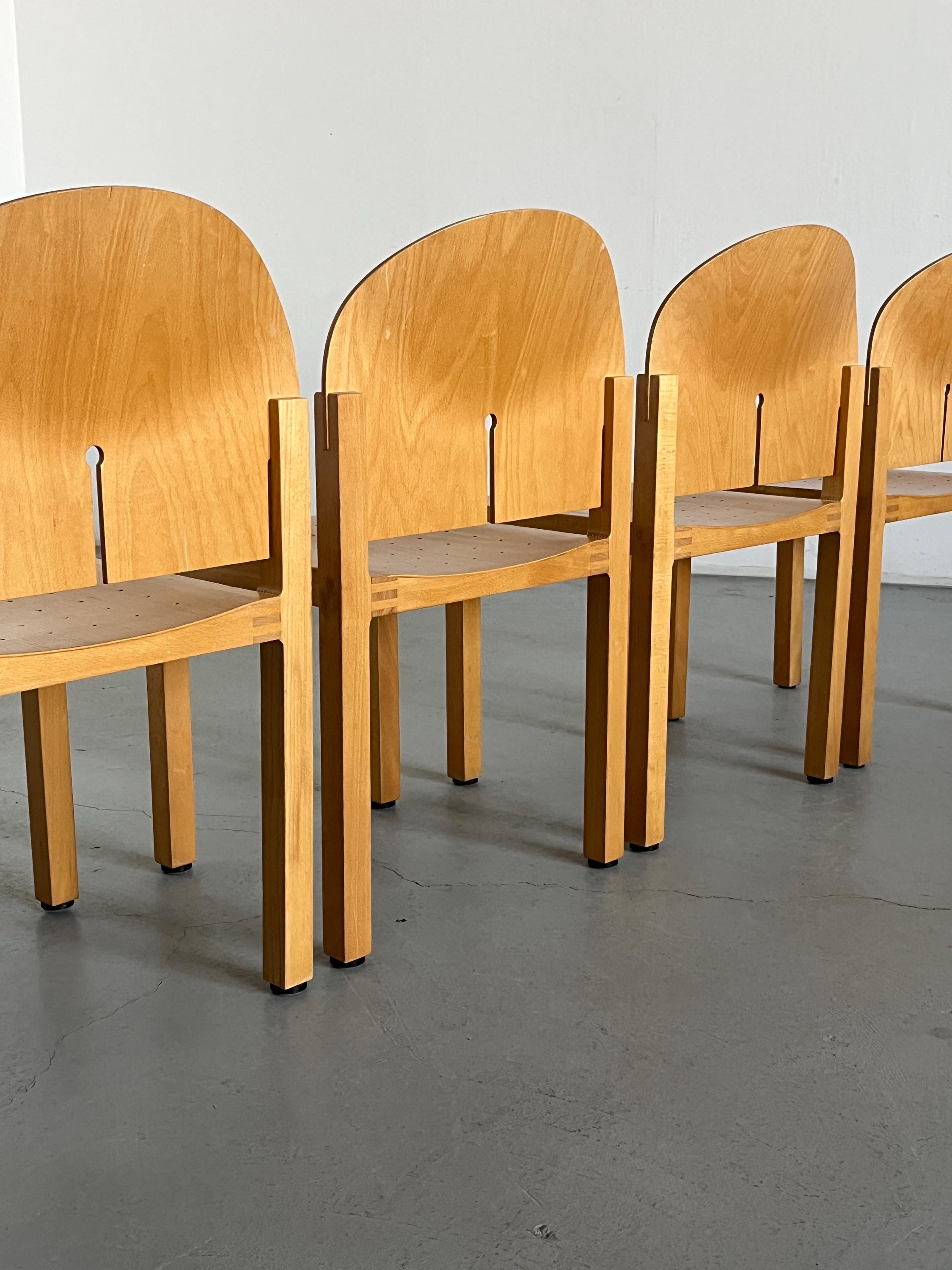 Postmodern Sculptural Dining Chairs by Arno Votteler for Bisterfeld and Weiss