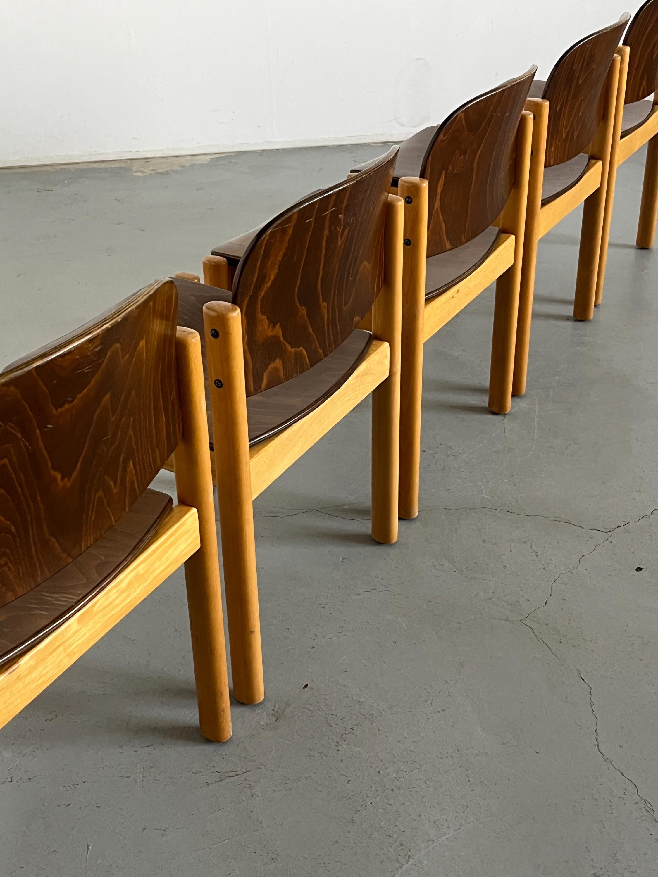 Mid-Century Modern Stackable Dining Chairs or Visitor Chairs by Kusch + Co