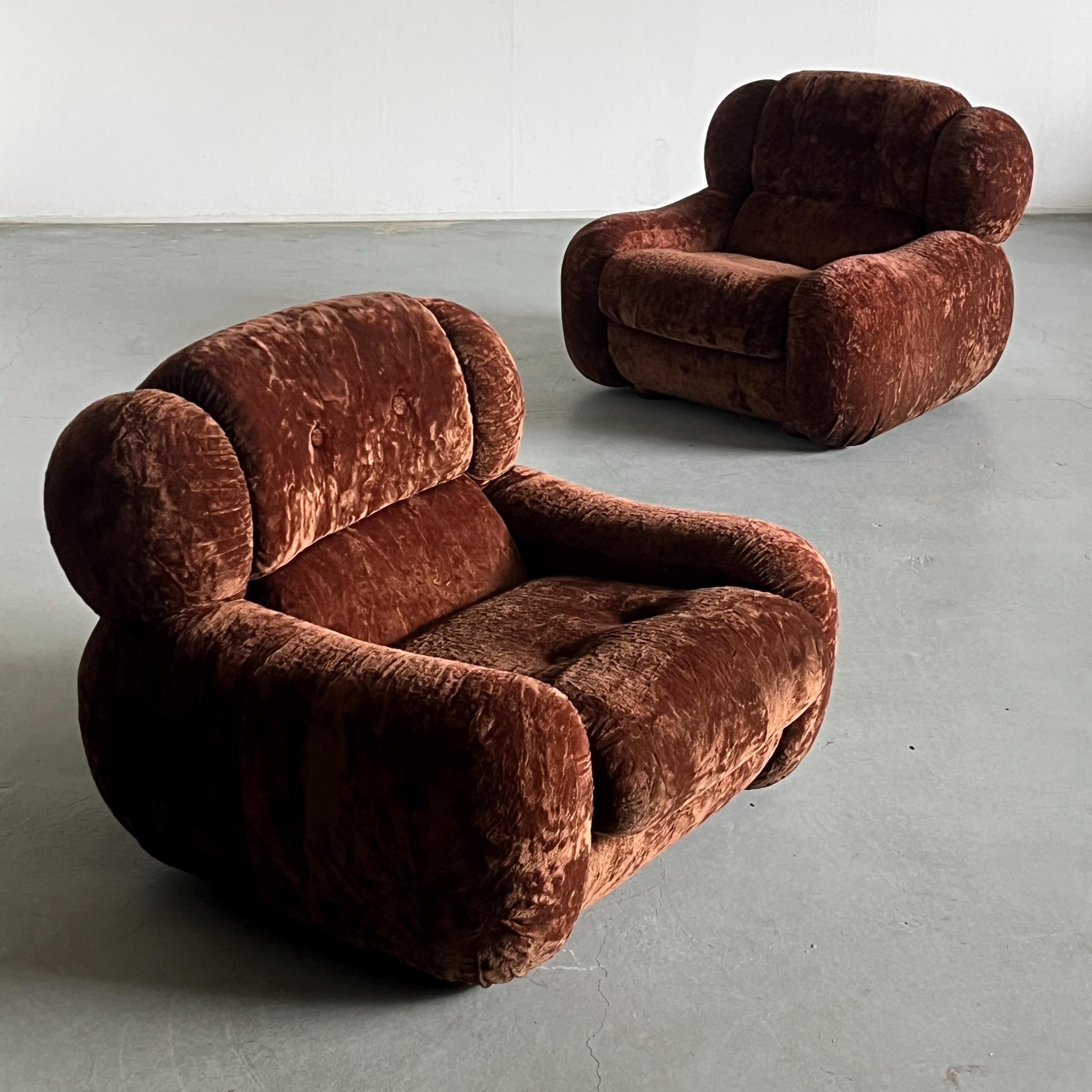 Italian Mid-Century Modern Cloud Armchairs