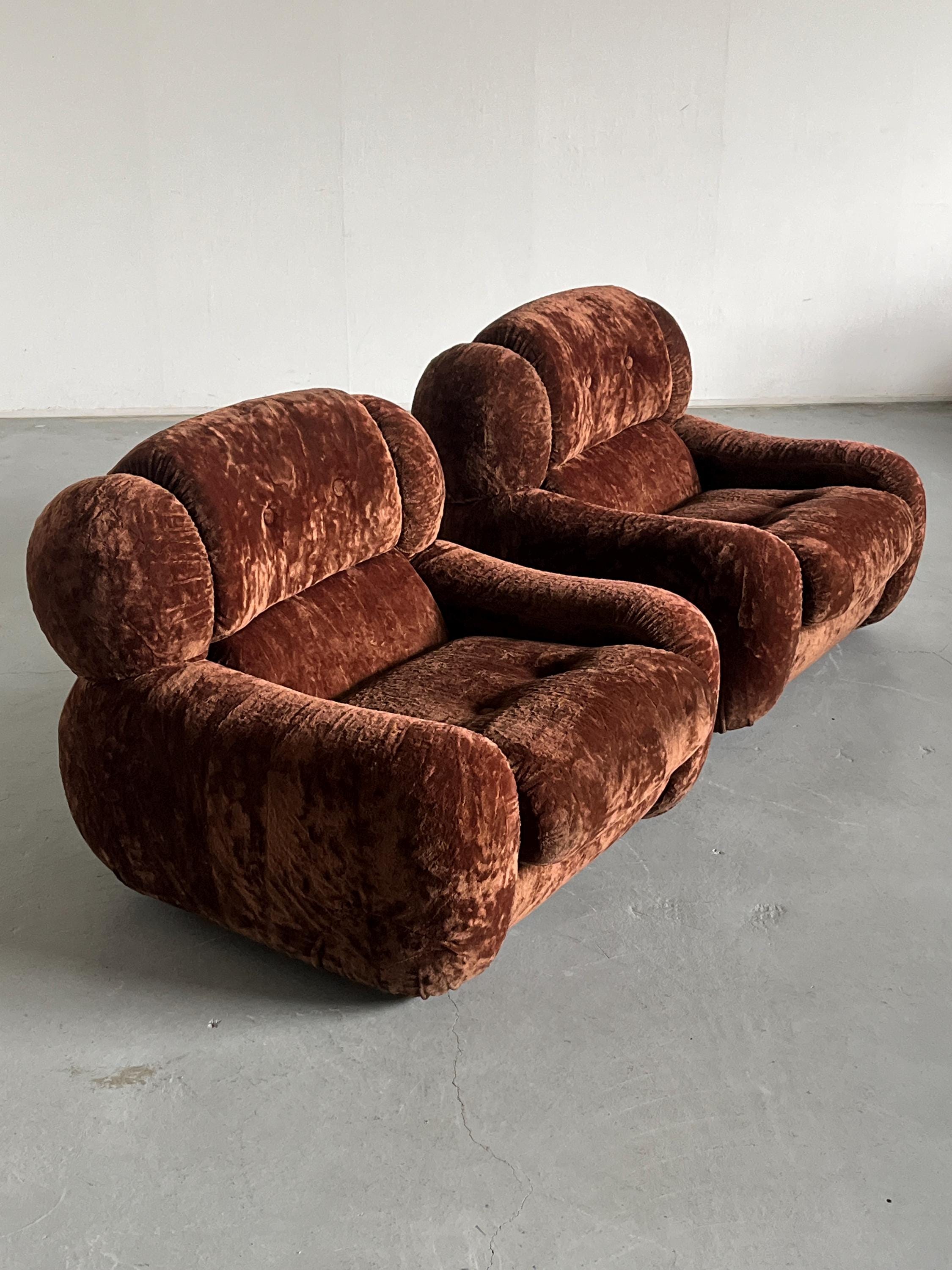 Italian Mid-Century Modern Cloud Armchairs