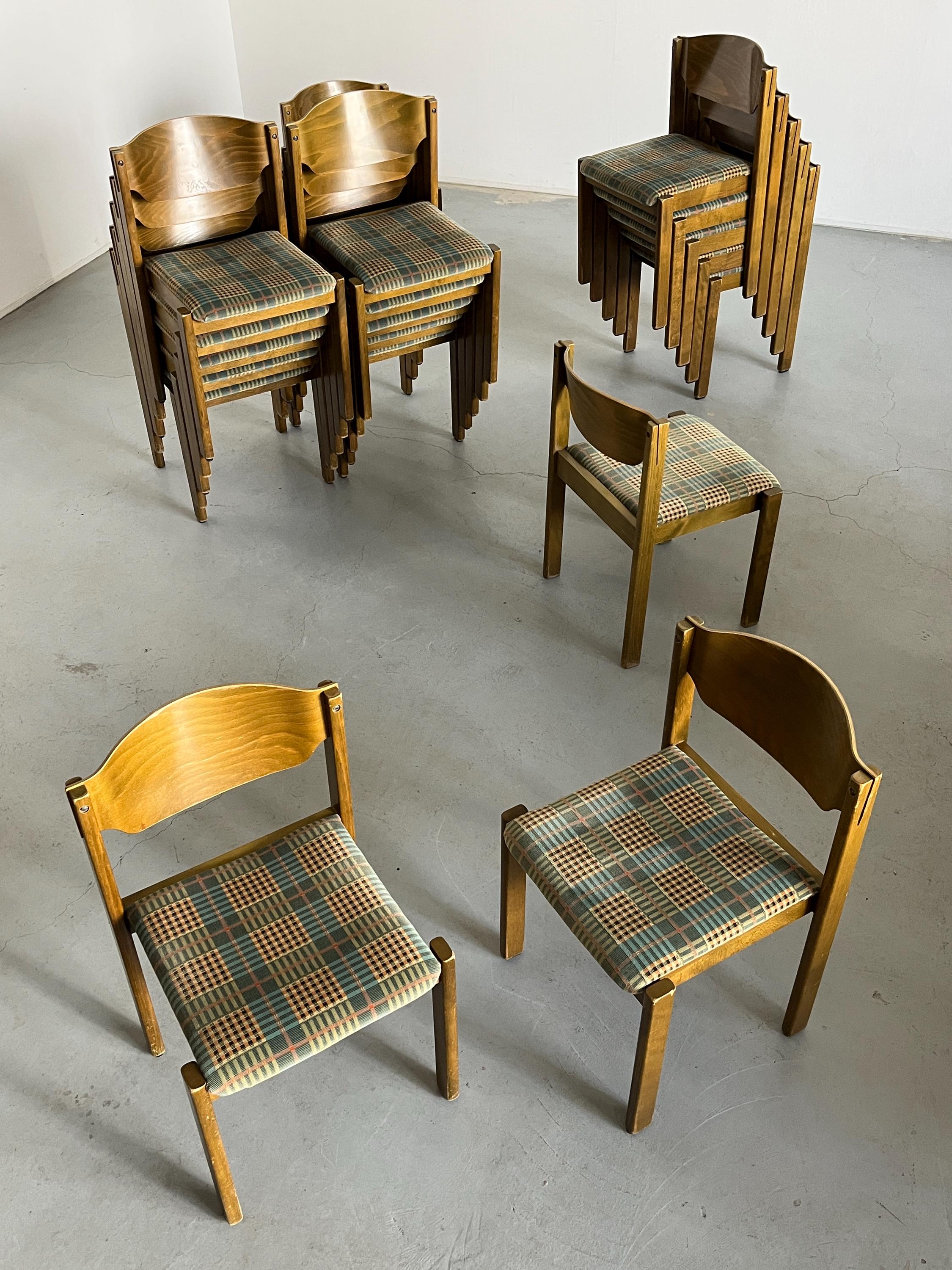 Stackable Dining Chairs in the Style of Roland Raine, 1970s Germany