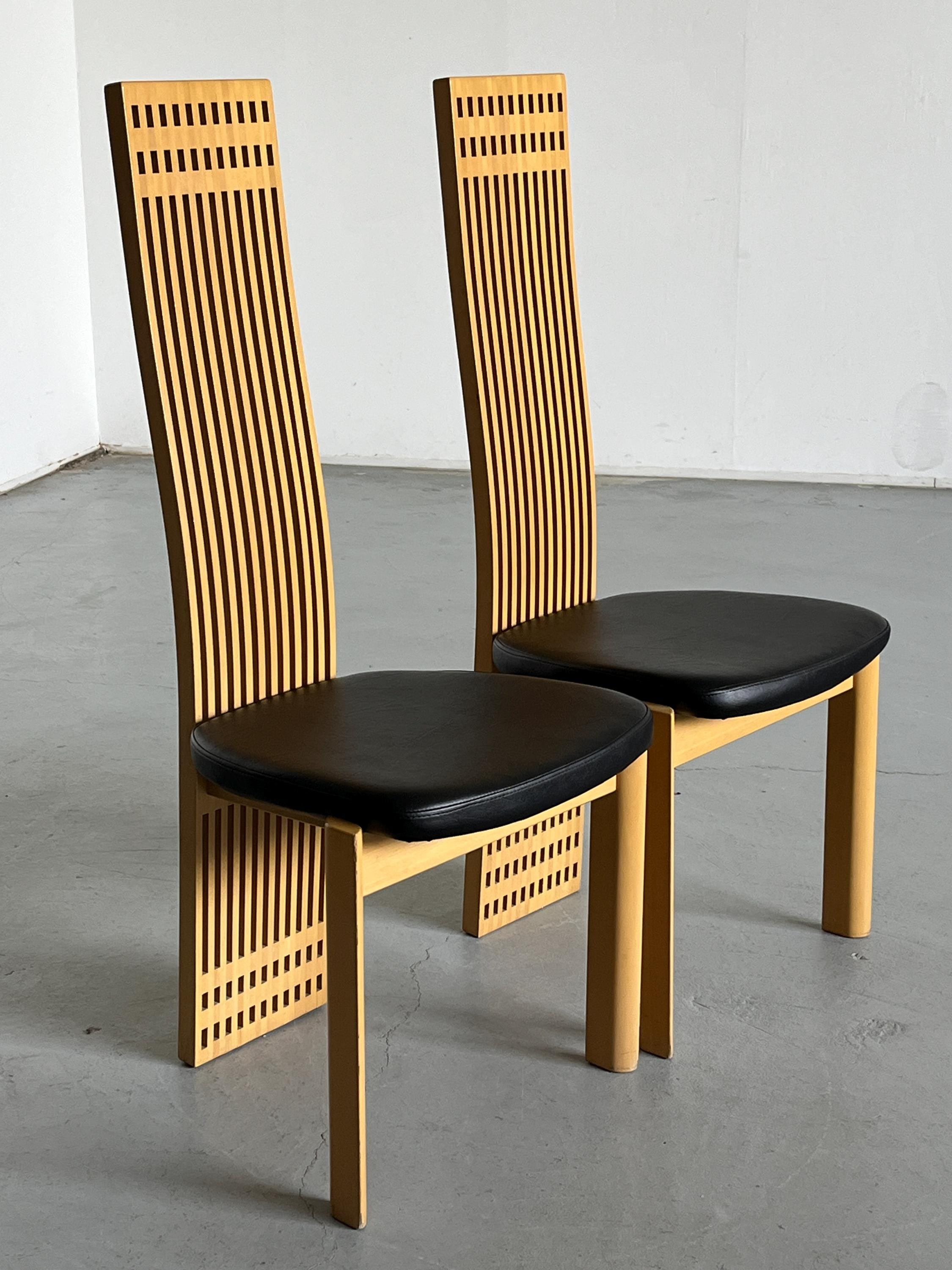 High Back Dining Chairs in the Style of Pietro Costantini