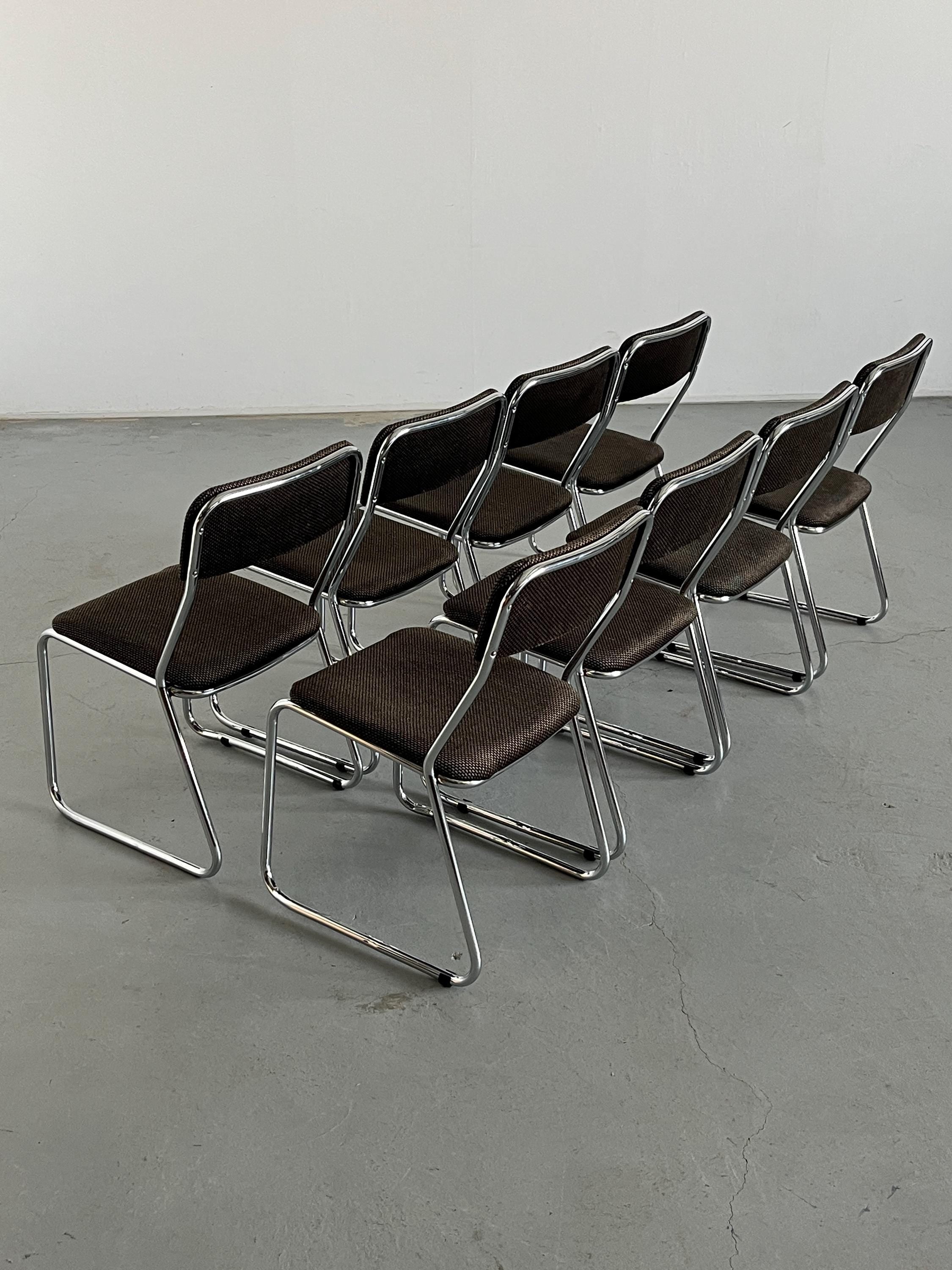 Stackable Dining Chairs in Patterned Upholstery