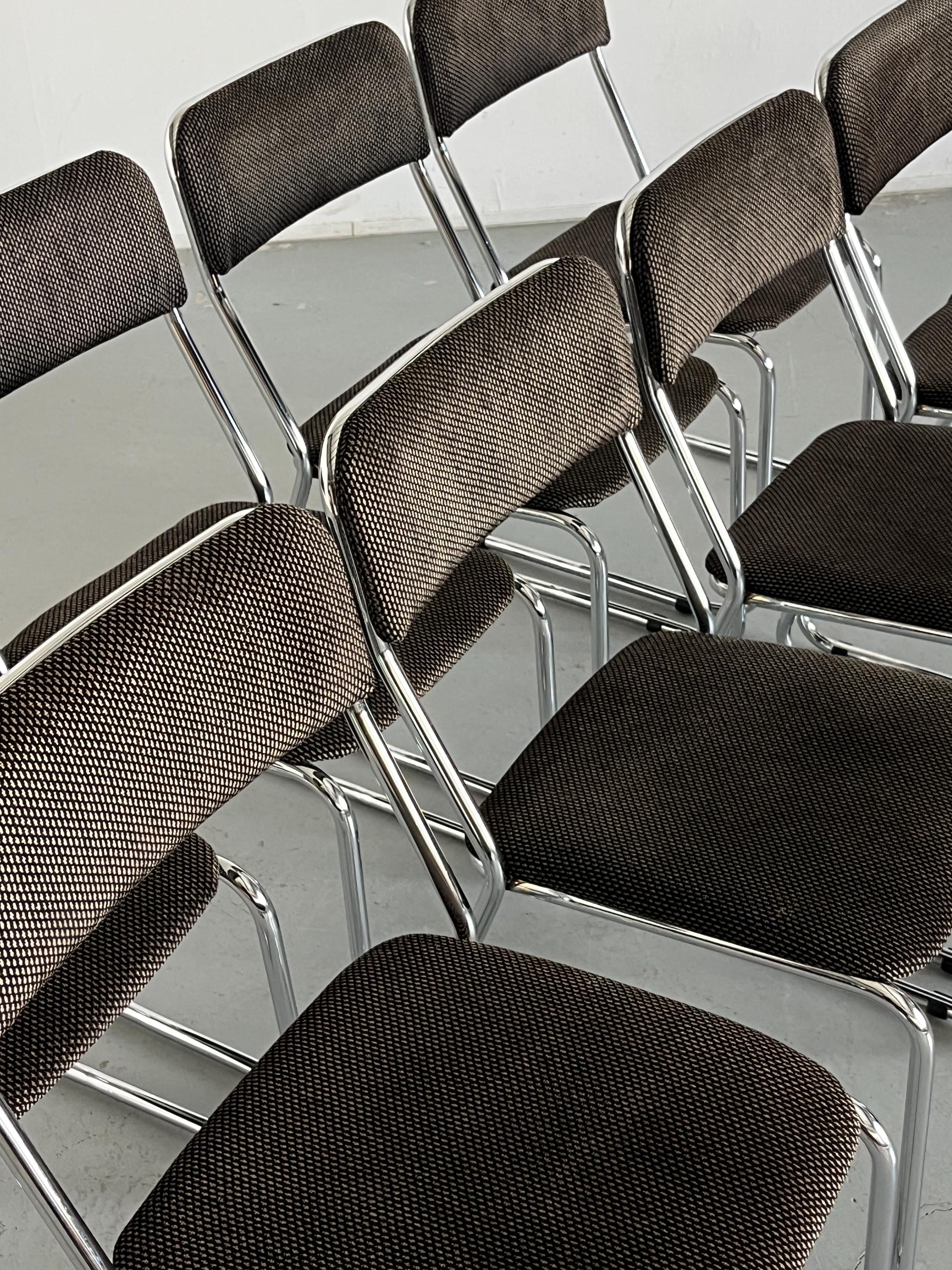 Stackable Dining Chairs in Patterned Upholstery