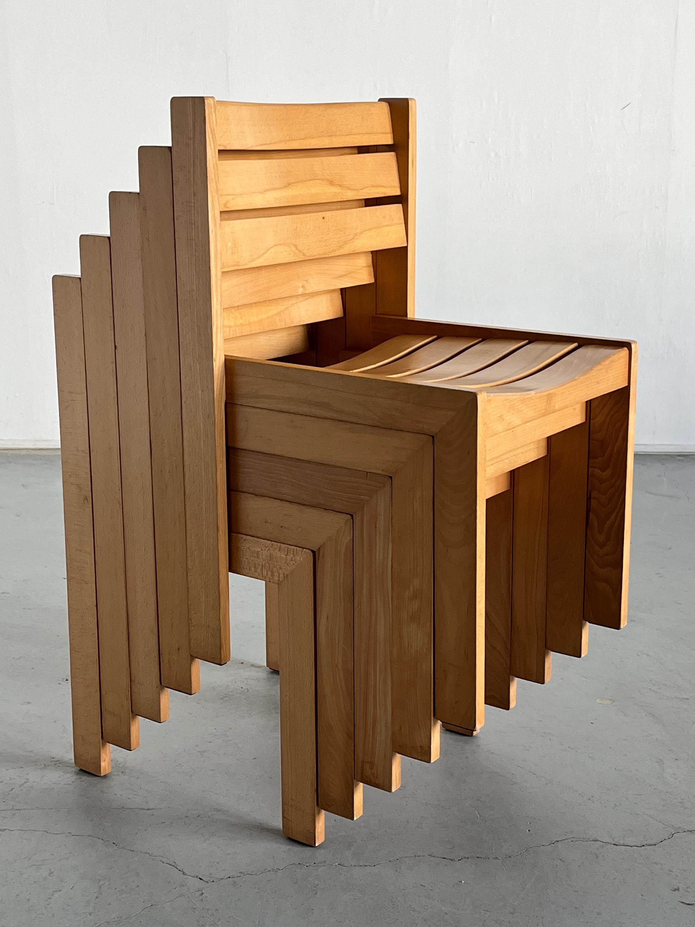Scandinavian Mid-Century Modern Stackable Chairs by Wilkhahn
