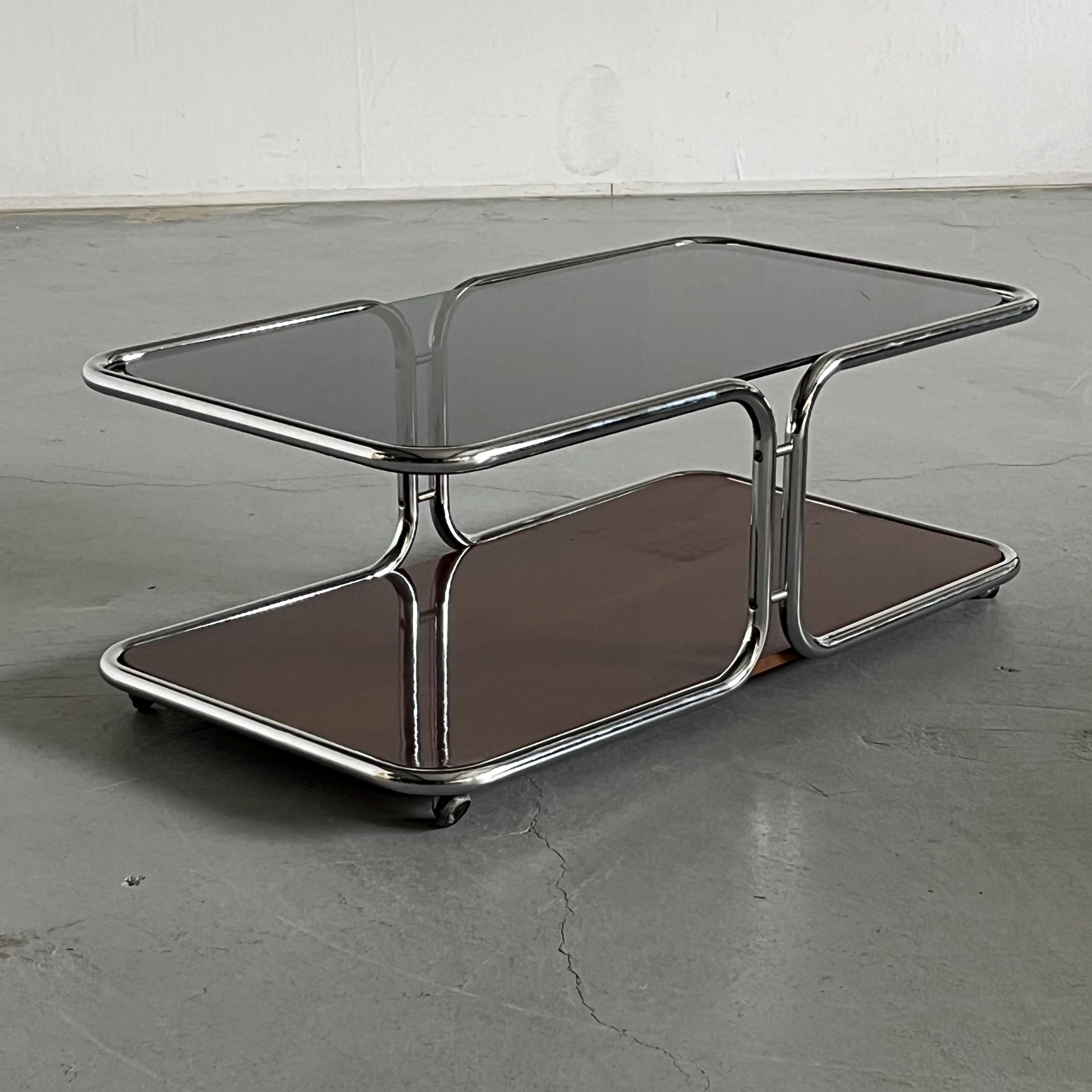 Italian Mid-Century-Modern Smoked Glass Table