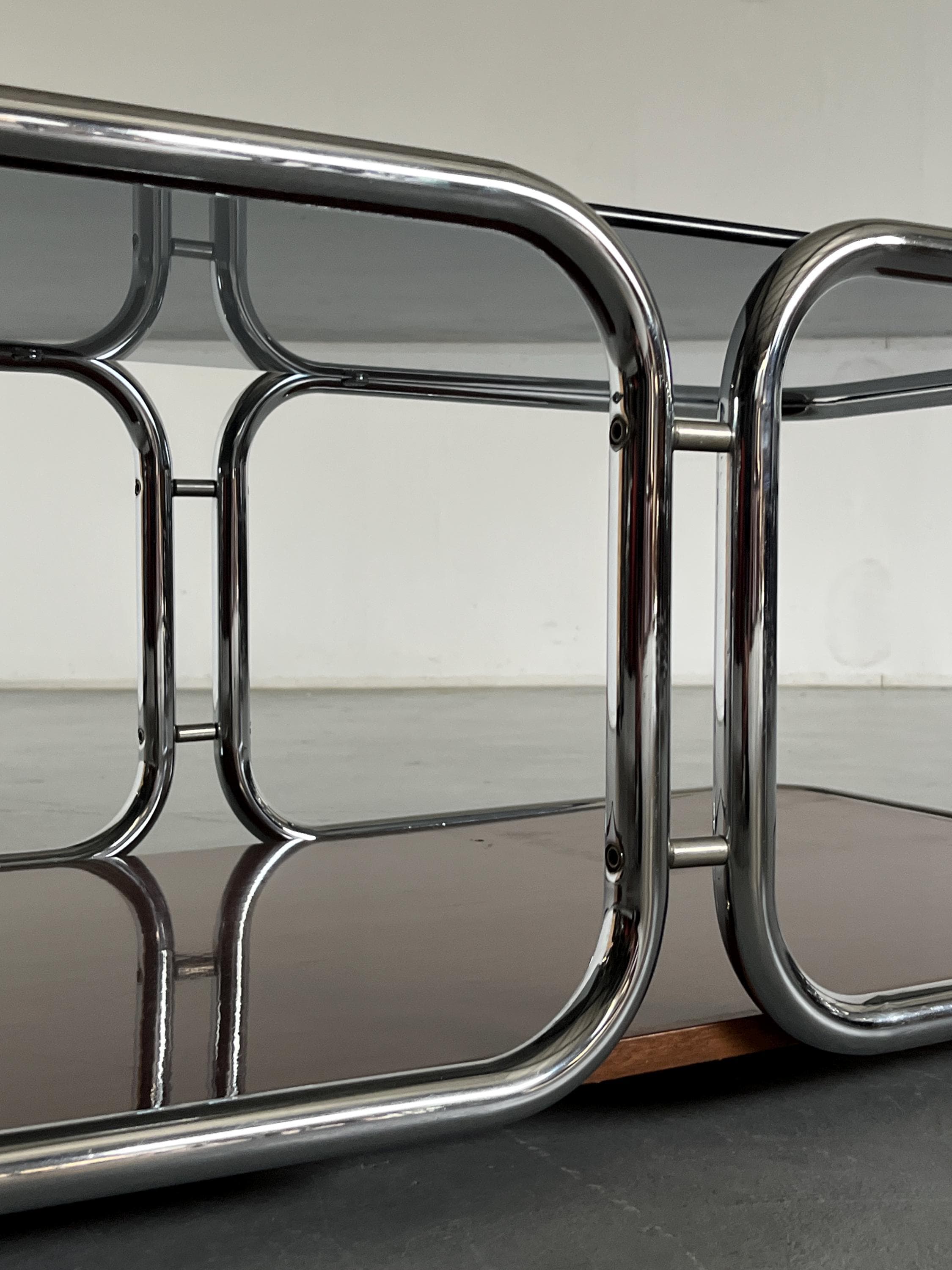 Italian Mid-Century-Modern Smoked Glass Table