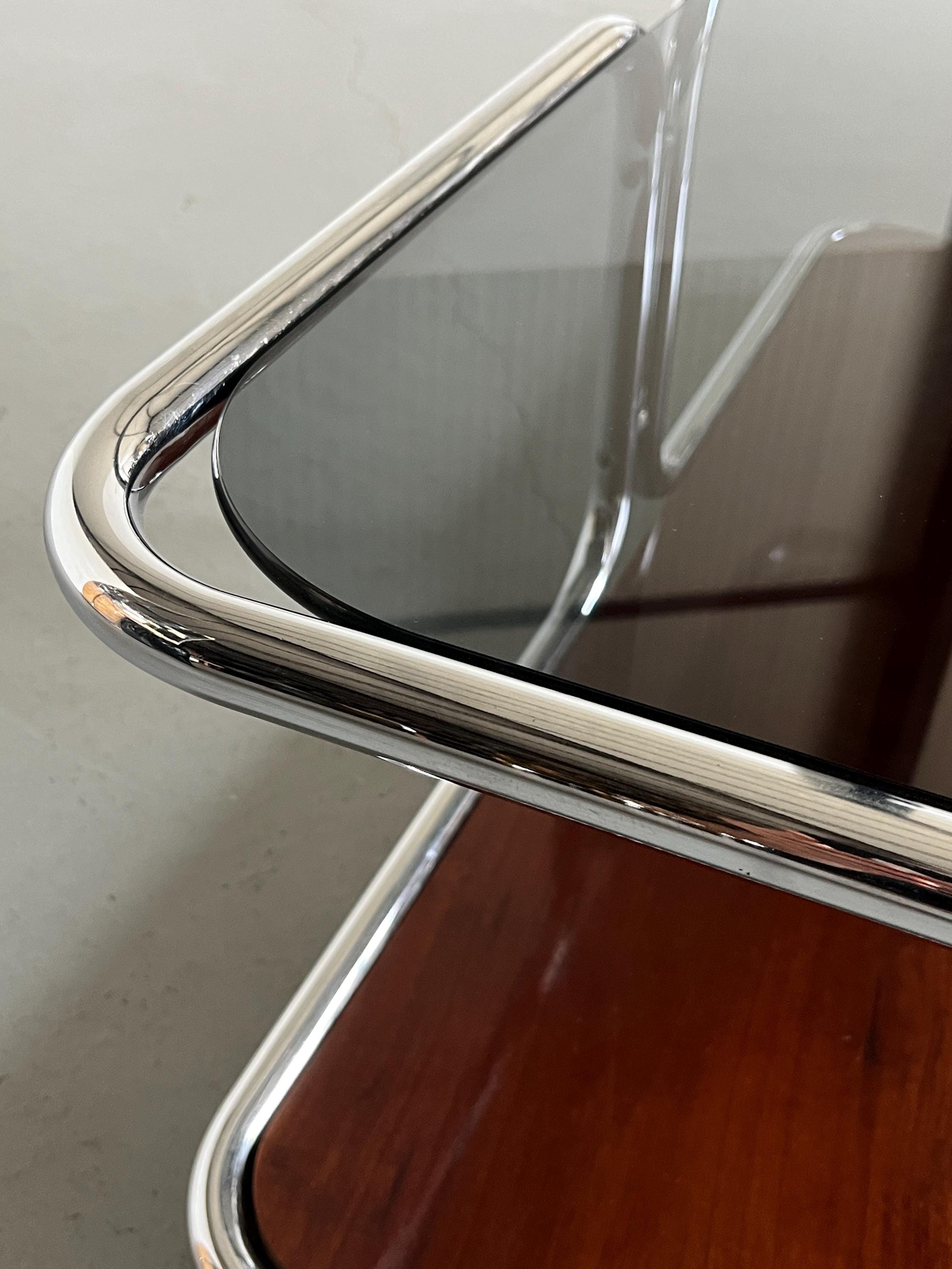 Italian Mid-Century-Modern Smoked Glass Table