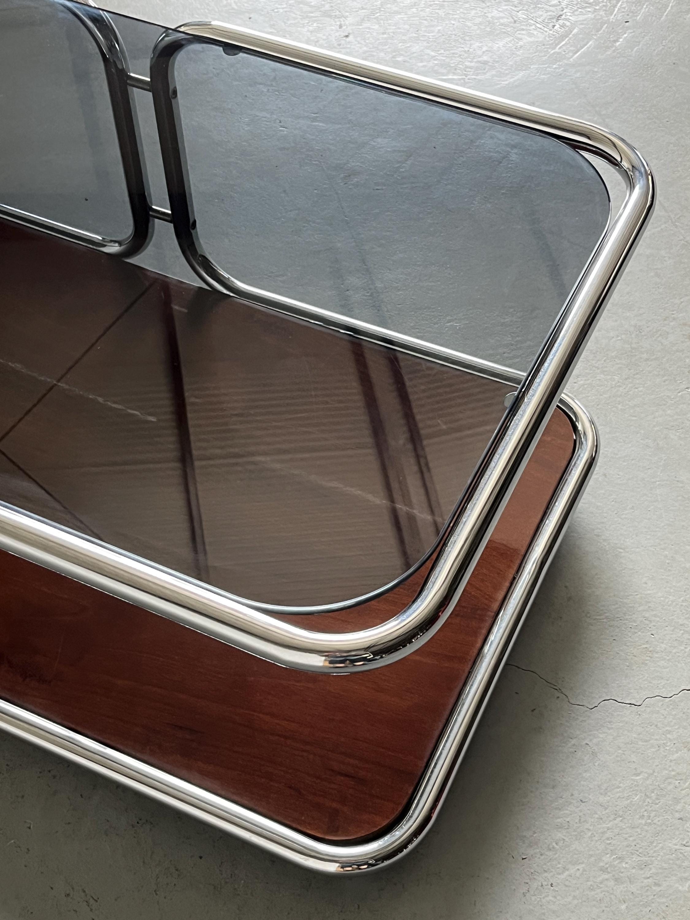 Italian Mid-Century-Modern Smoked Glass Table