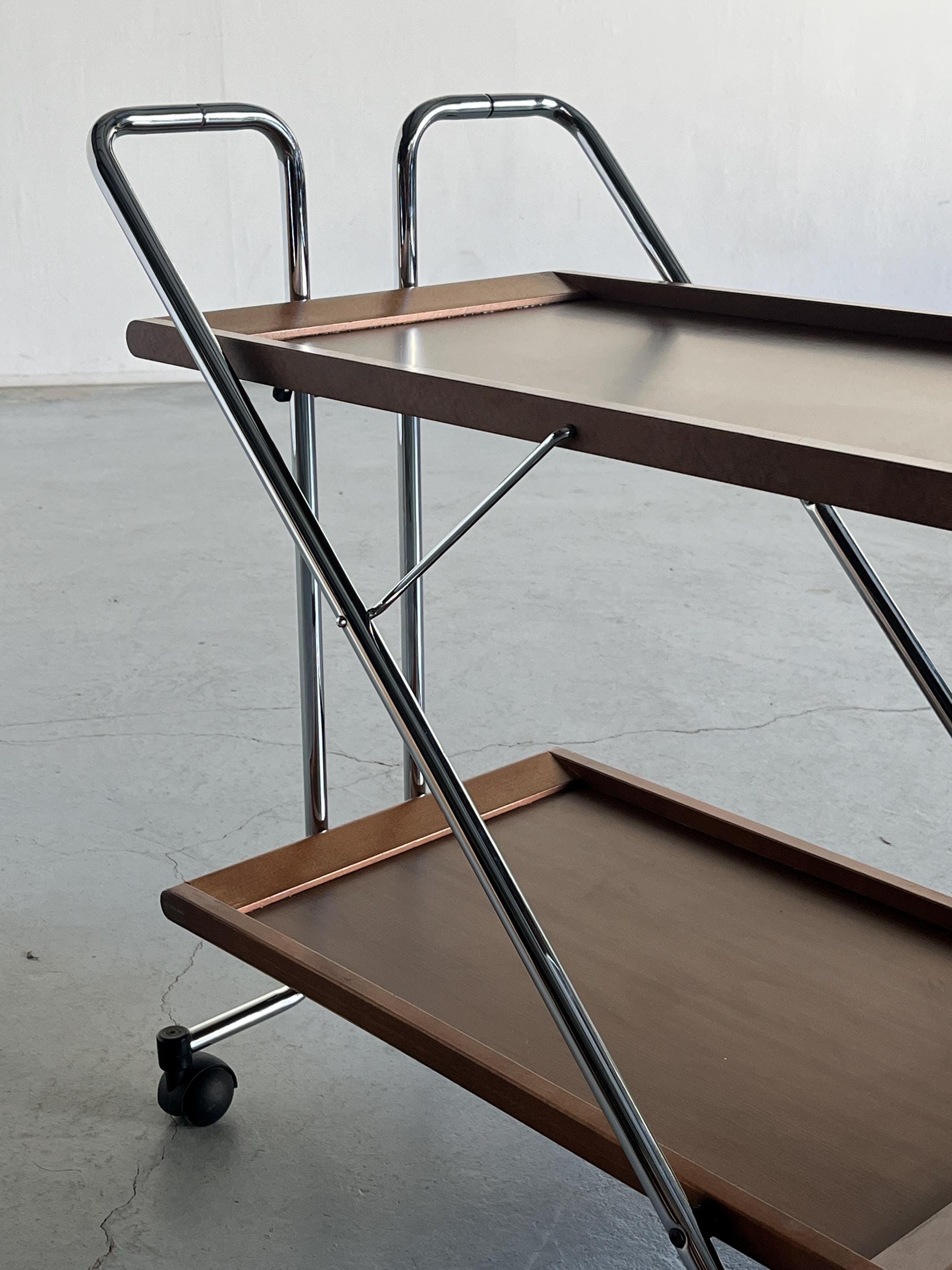 Mid-Century Modern Folding Bar Cart