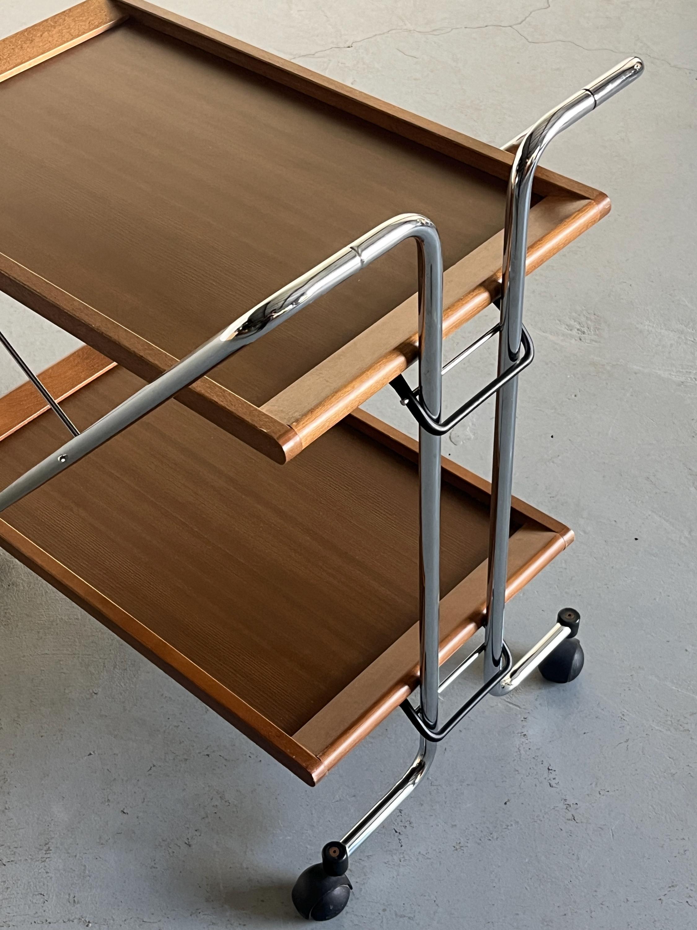 Mid-Century Modern Folding Bar Cart