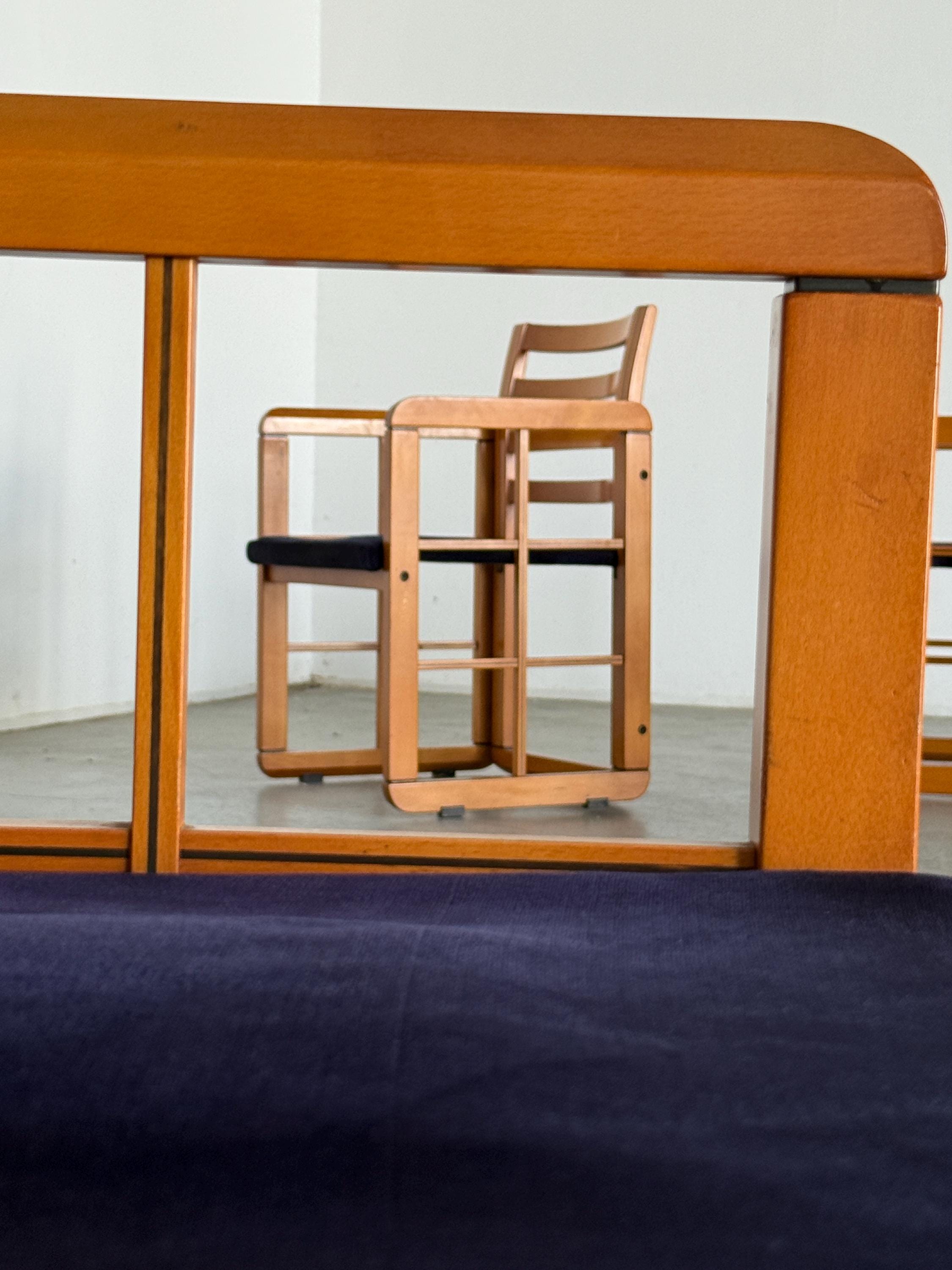 Elegant Architectural Armchairs attributed to Franco Poldaretti for Caccia alla Volpe