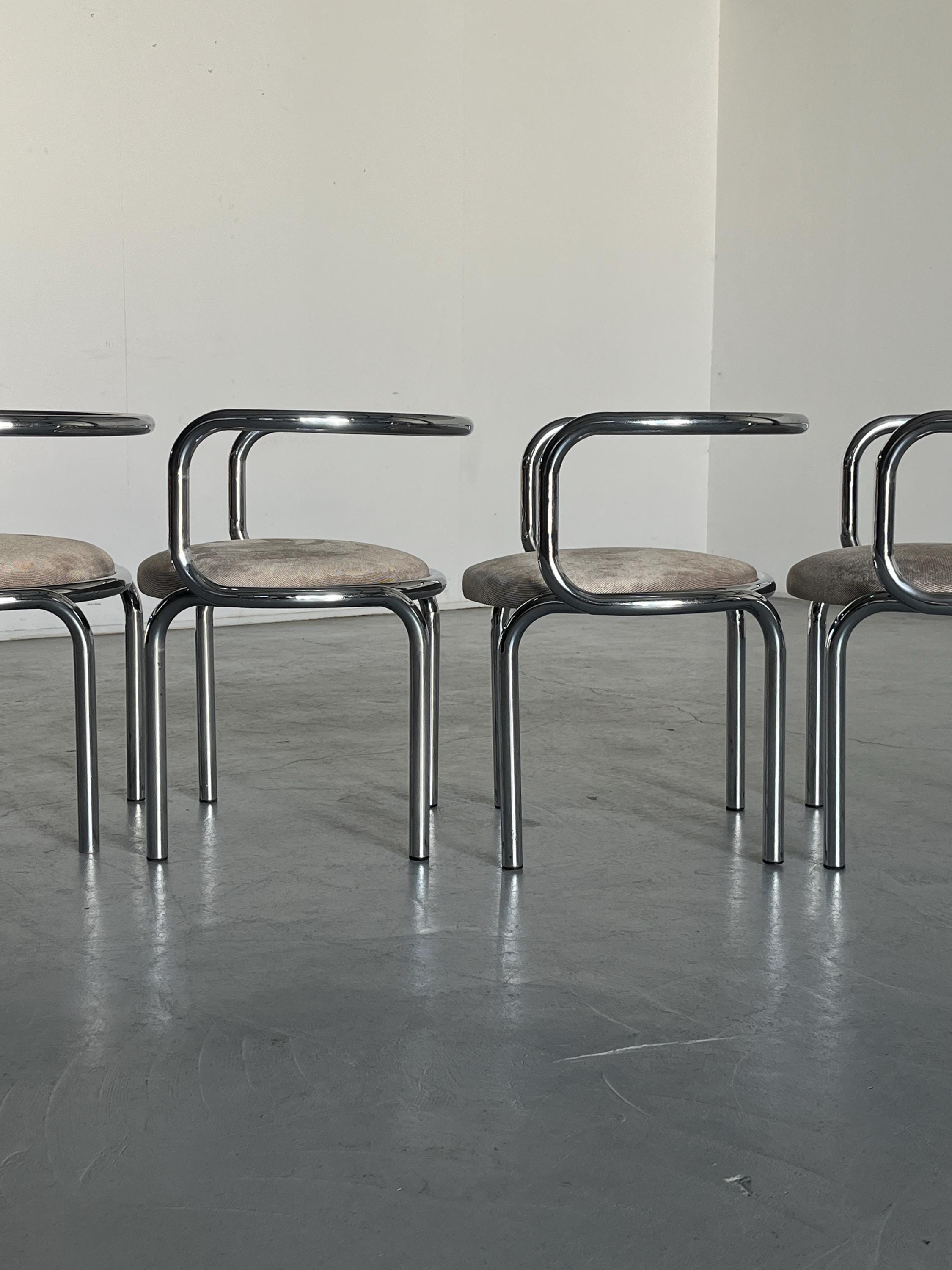 Chromed Armchairs Attributed to Zanotta