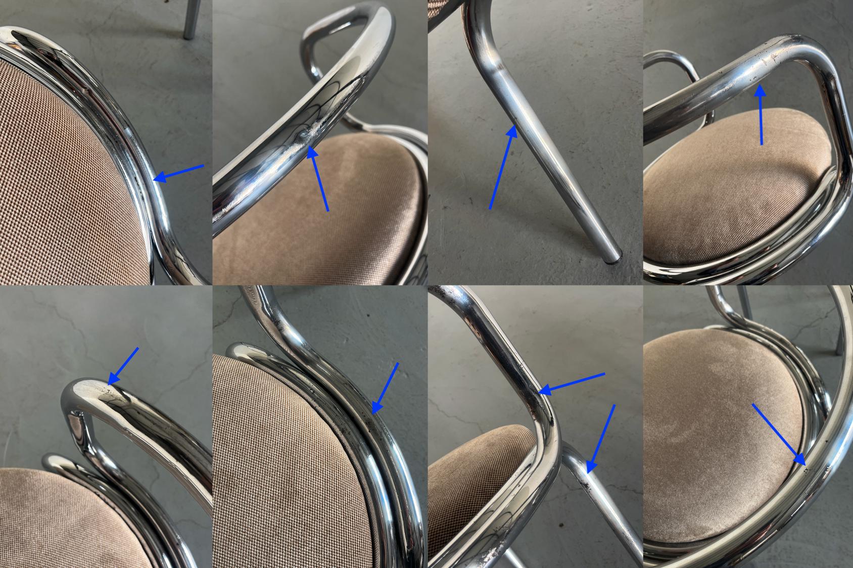 Chromed Armchairs Attributed to Zanotta