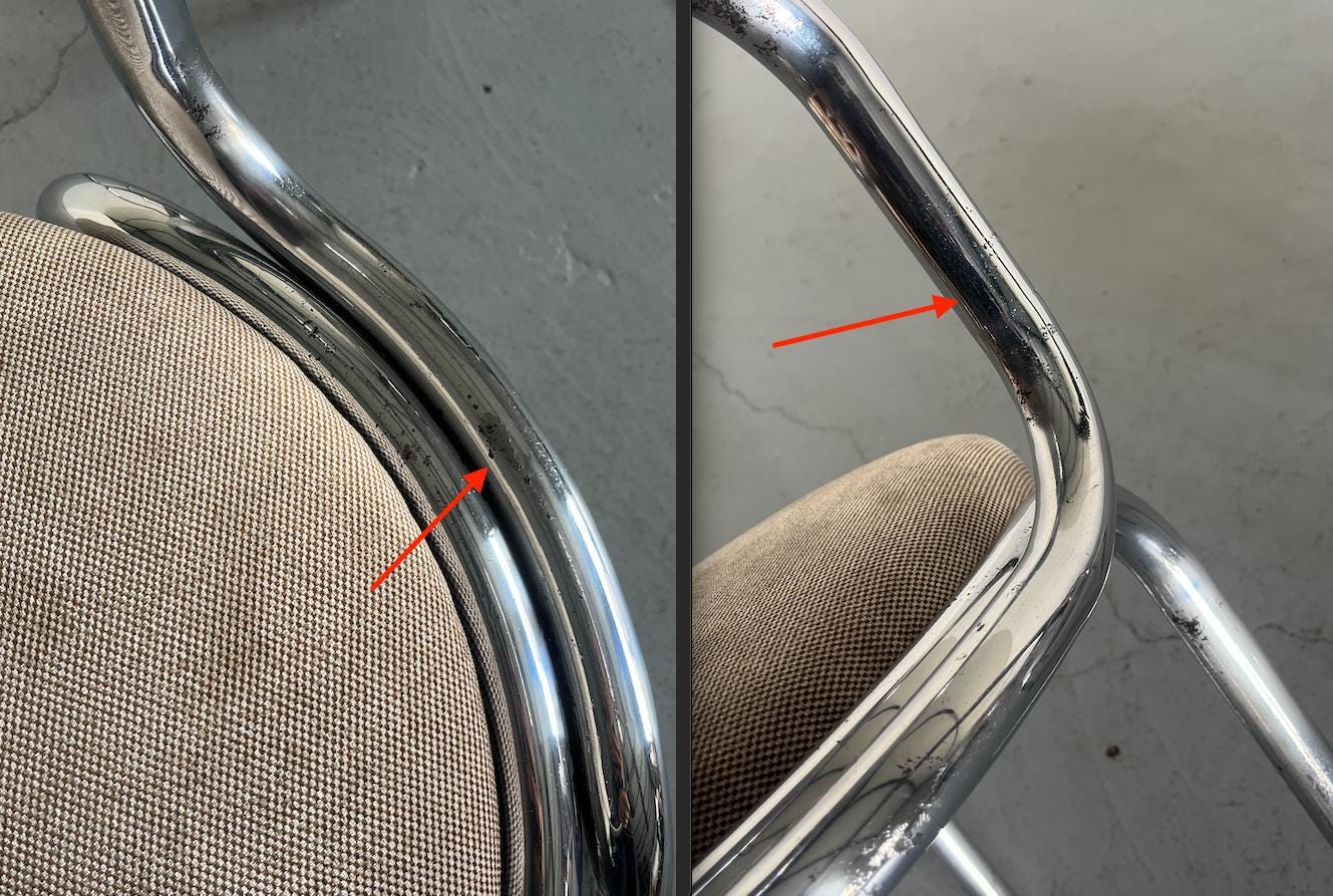 Chromed Armchairs Attributed to Zanotta