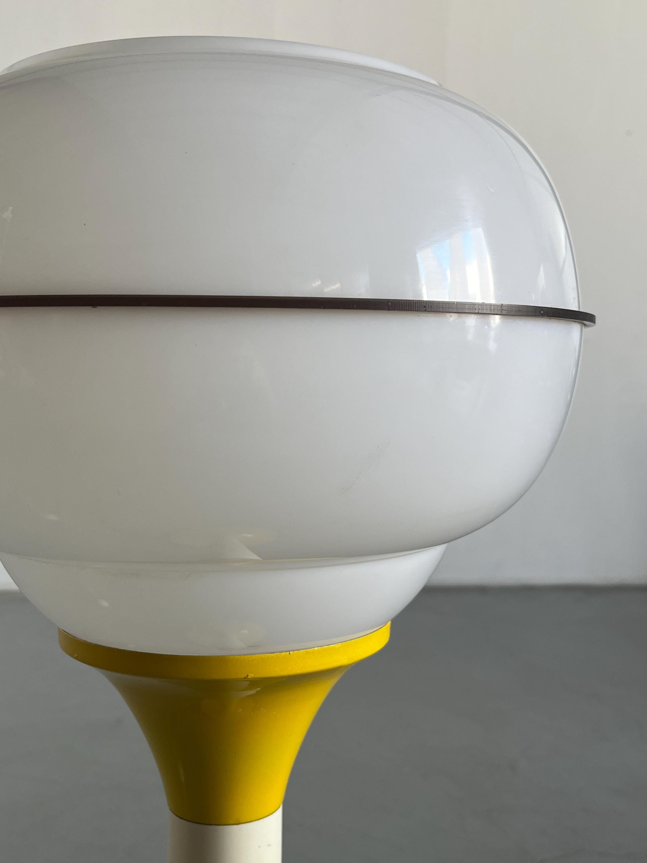 Space Age Floor Lamp in Vibrant Yellow & Off White