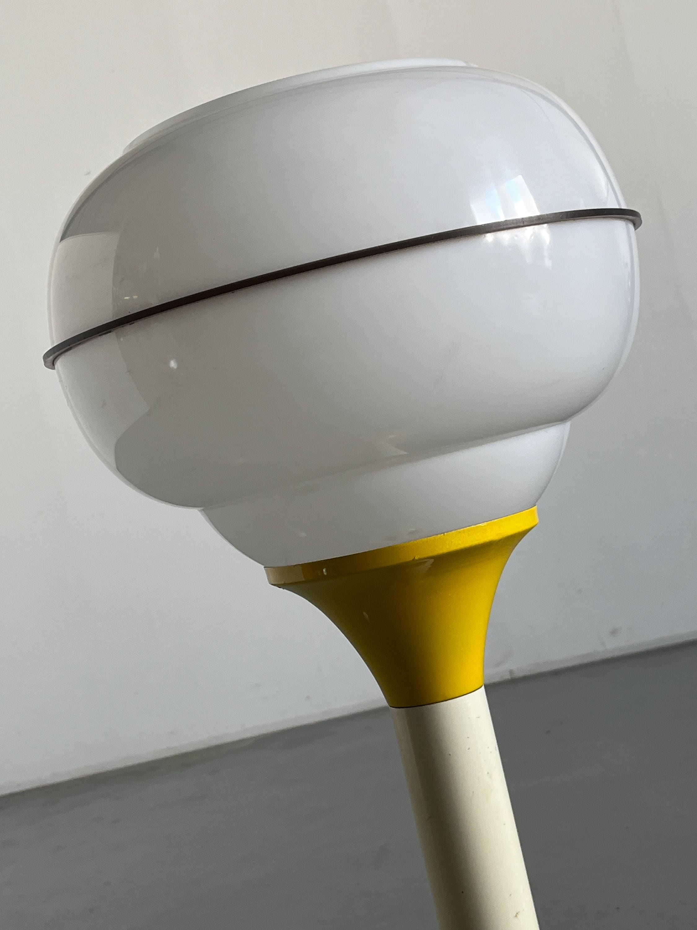 Space Age Floor Lamp in Vibrant Yellow & Off White