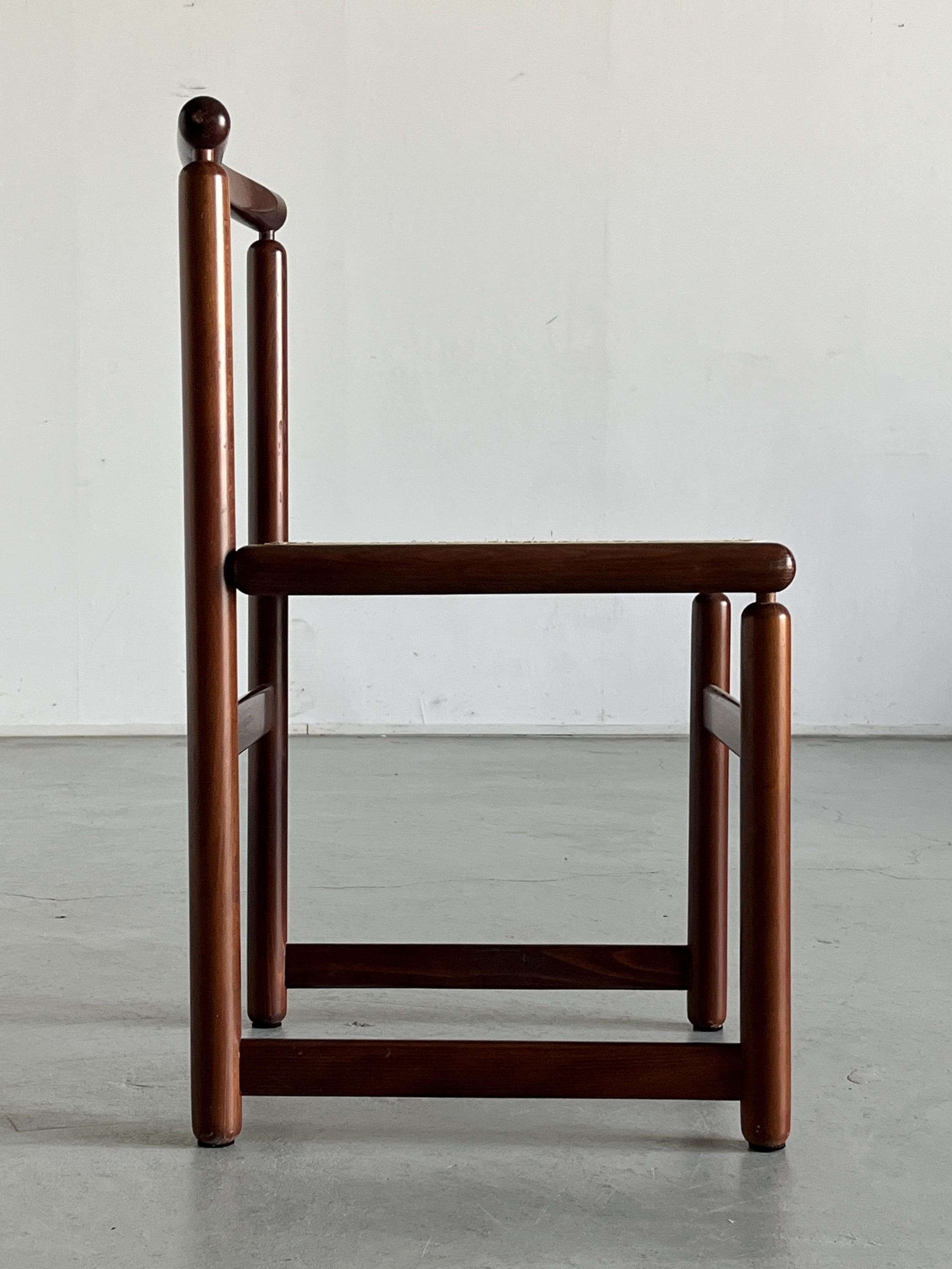 Italian Constructivist Caned Dining Chair