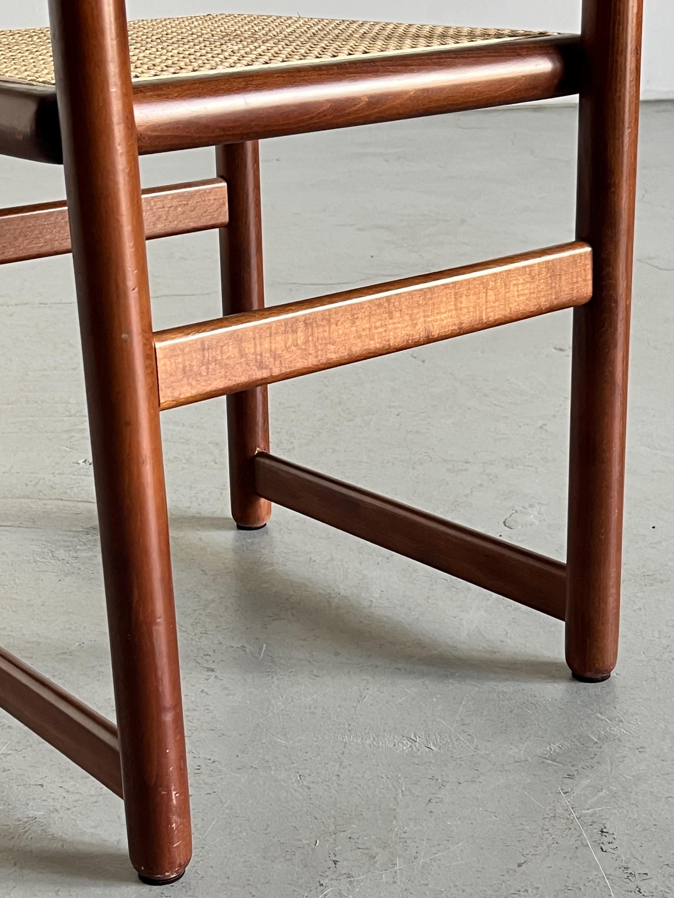 Italian Constructivist Caned Dining Chair