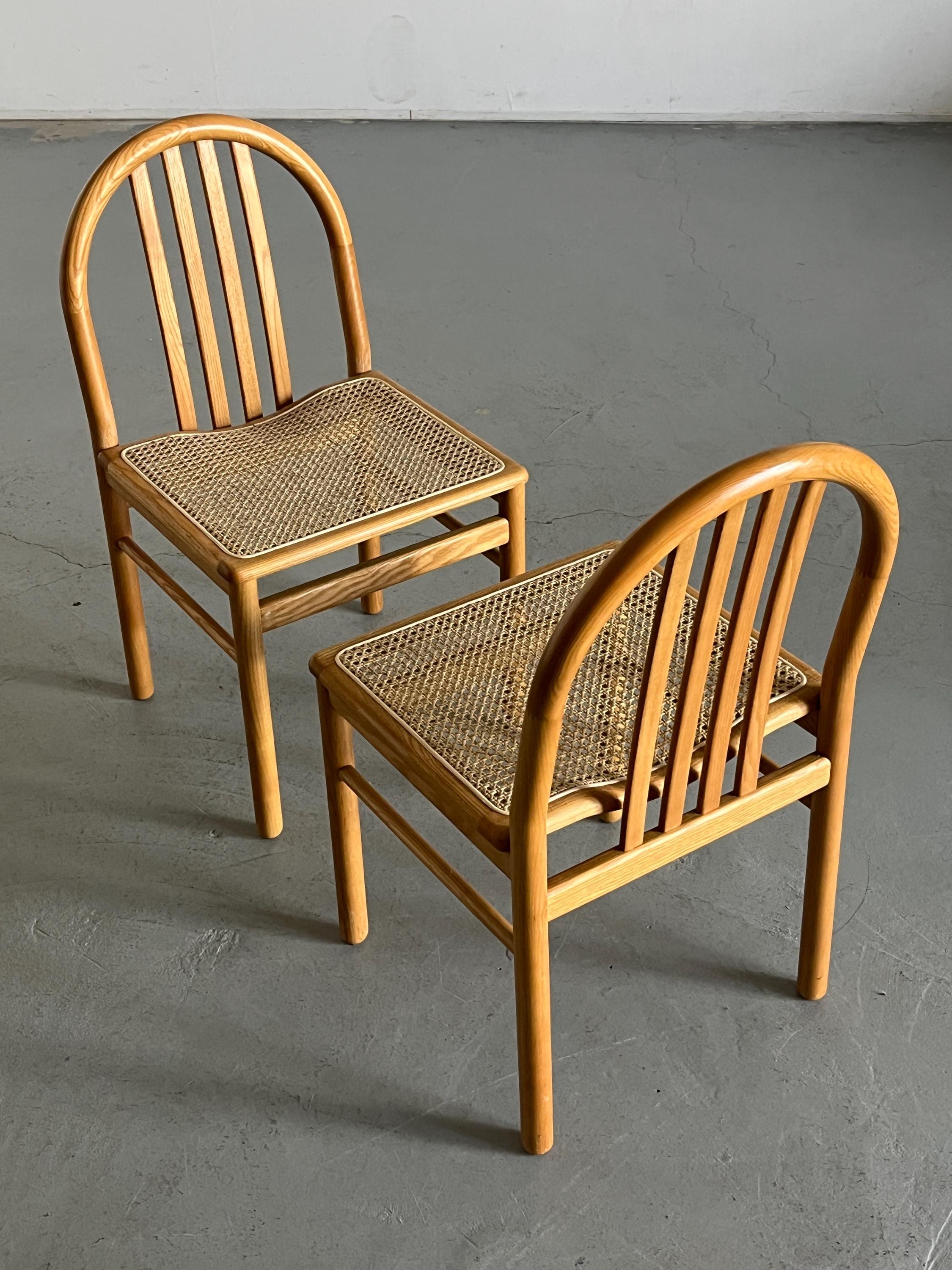 Dining Chairs in Lacquered Wood and Cane, Annig Sarian Style
