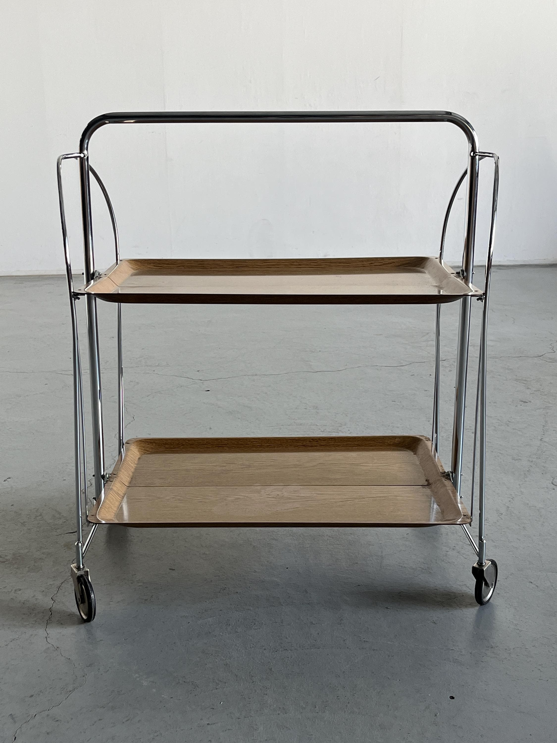 Foldable Serving Trolley in the Style of ‘Dinett’ by Bremshey & Co