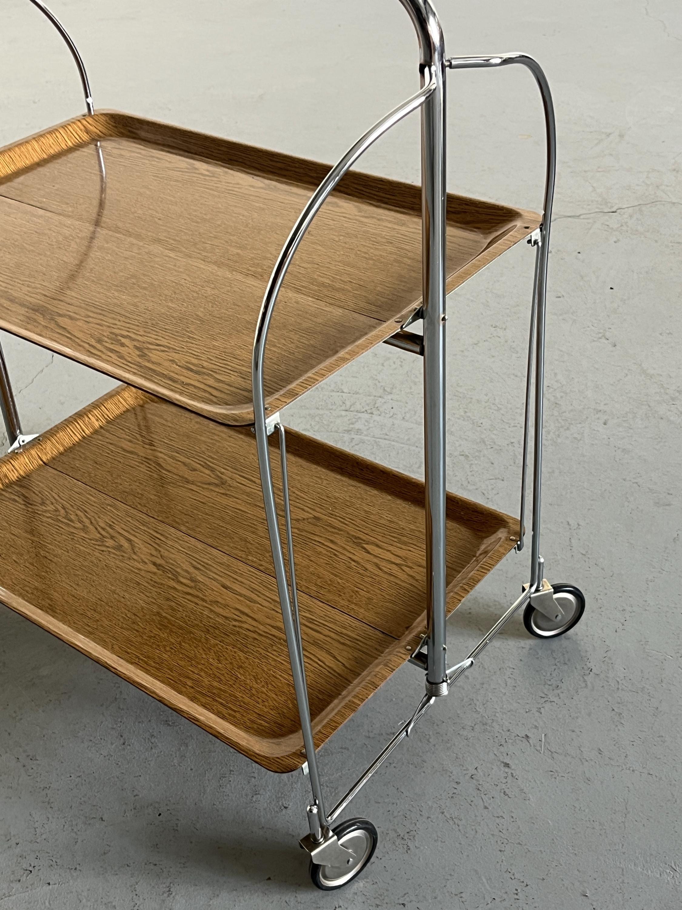 Foldable Serving Trolley in the Style of ‘Dinett’ by Bremshey & Co