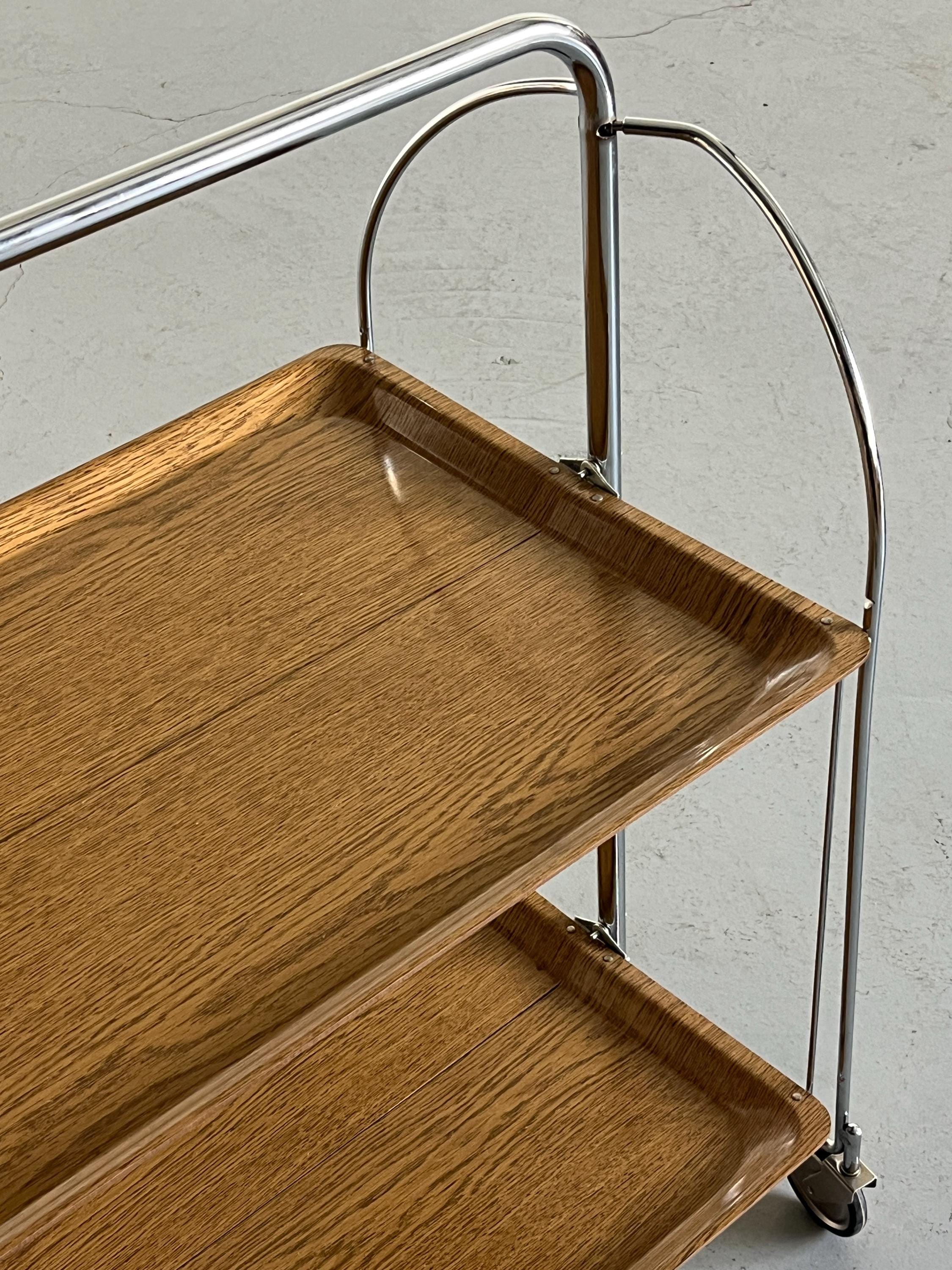 Foldable Serving Trolley in the Style of ‘Dinett’ by Bremshey & Co
