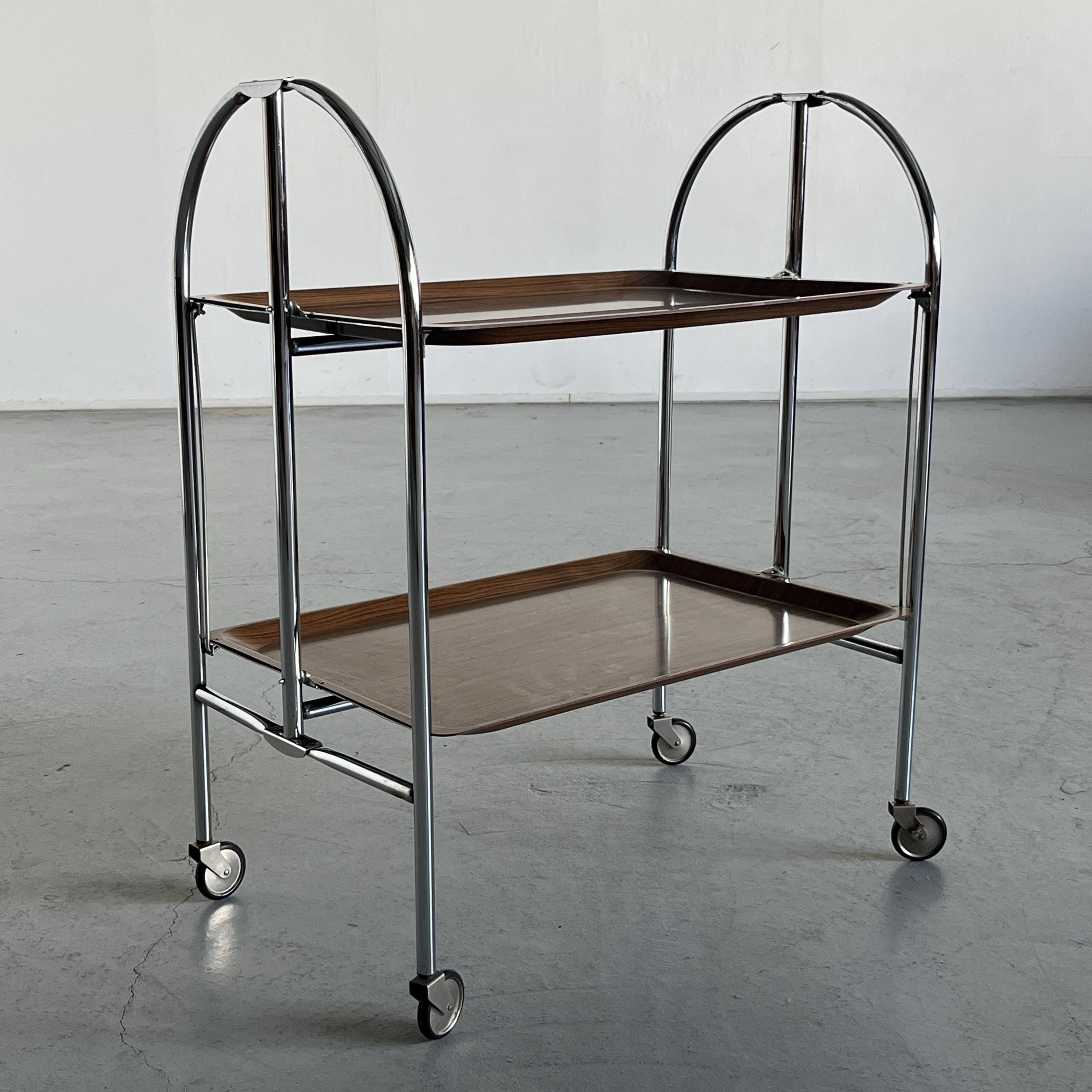 Foldable Serving Trolley in the Style of 'Dinett' by Bremshey & Co