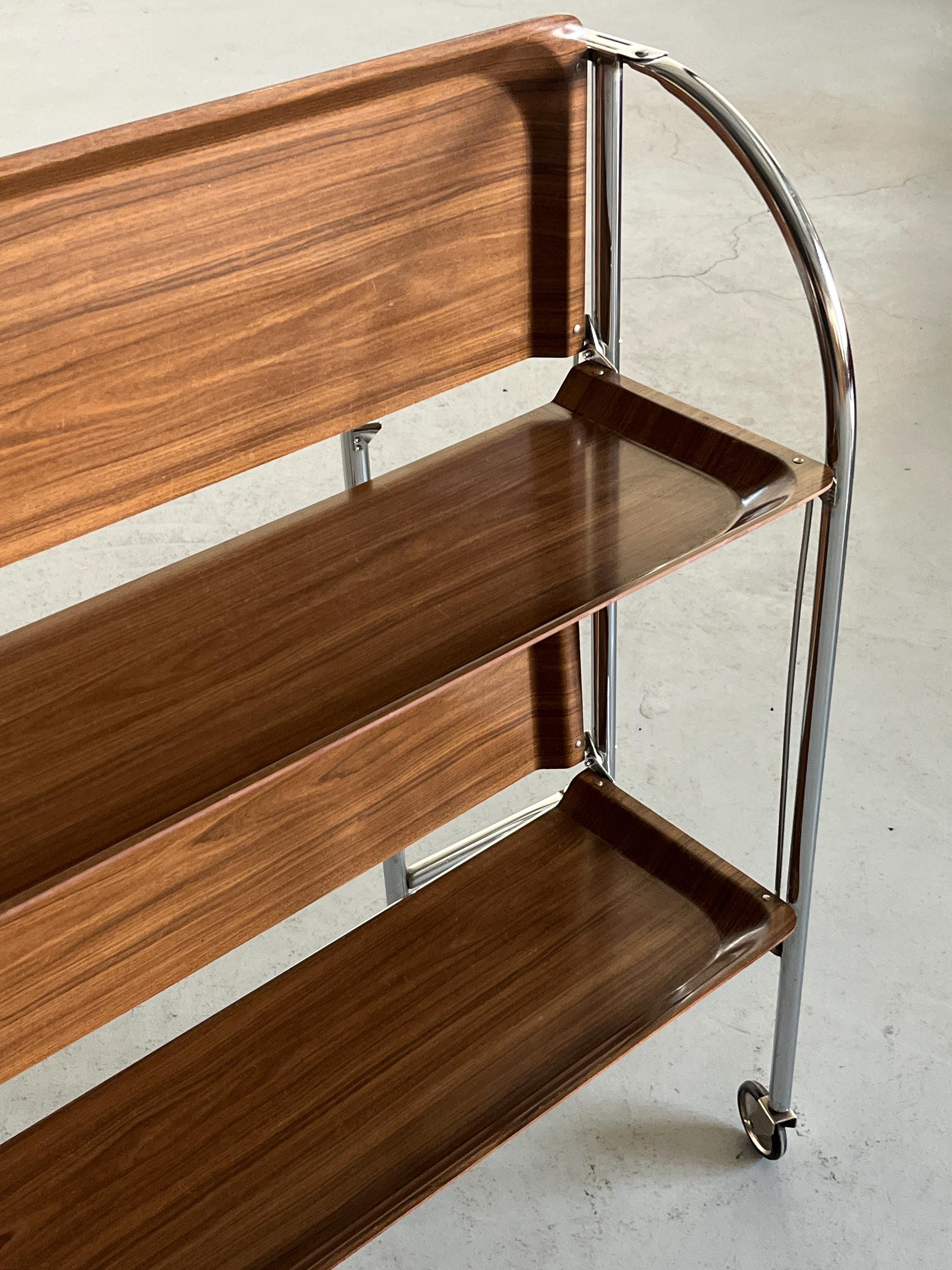 Foldable Serving Trolley in the Style of 'Dinett' by Bremshey & Co