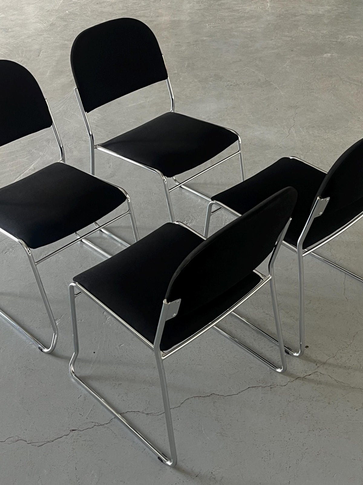 Minimalist Dining Chairs in Black Fabric