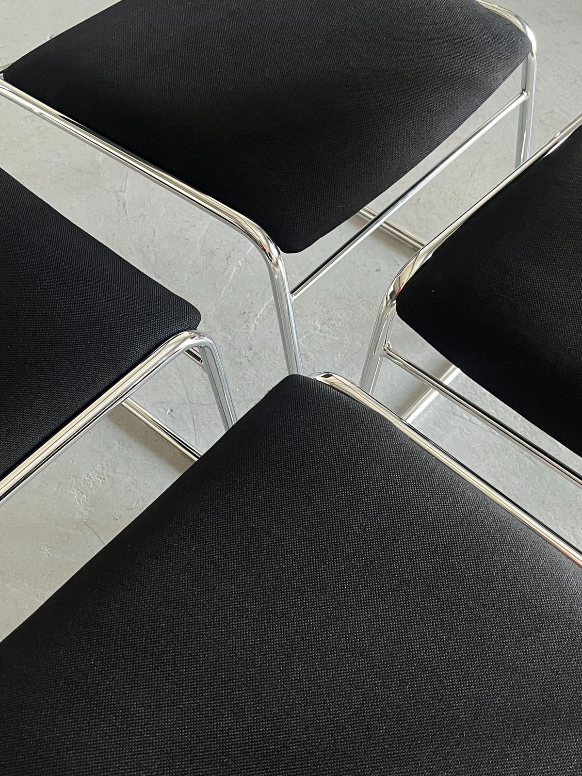 Minimalist Dining Chairs in Black Fabric