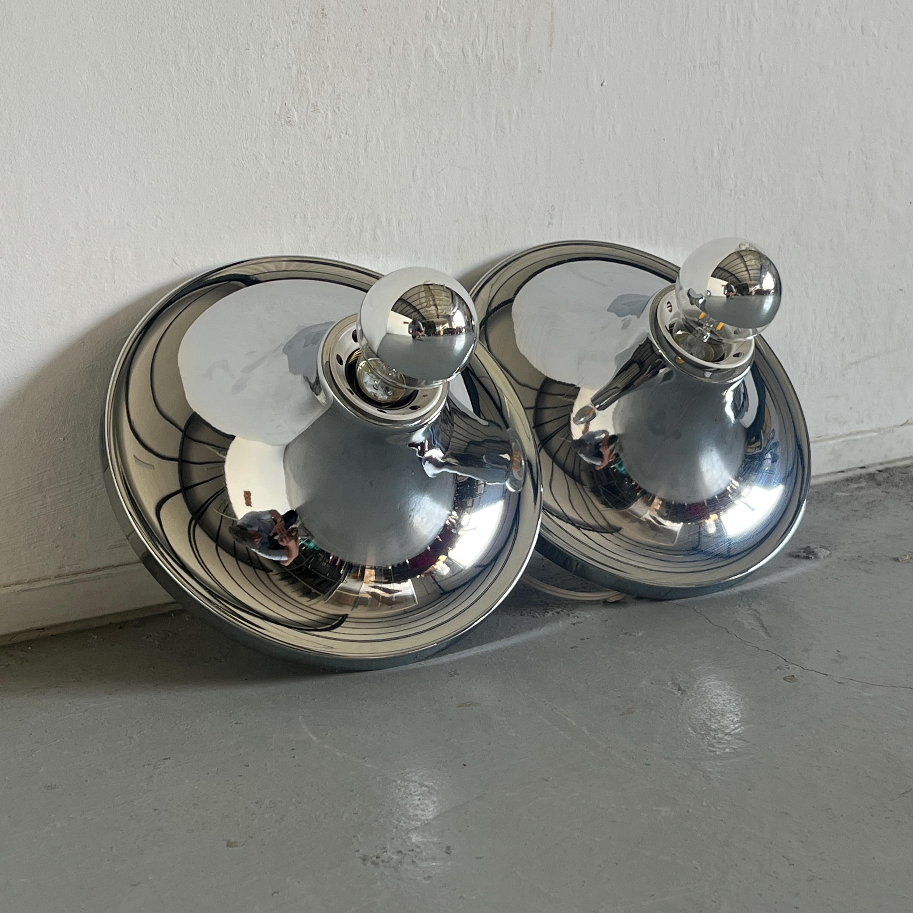 Elegant Space Age Mounted Wall Lamps